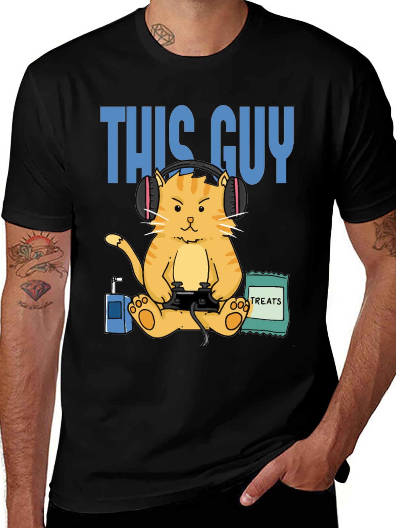 Variant 10 of This Guy Gamer Cat T-Shirt - Funny Gaming Tee
