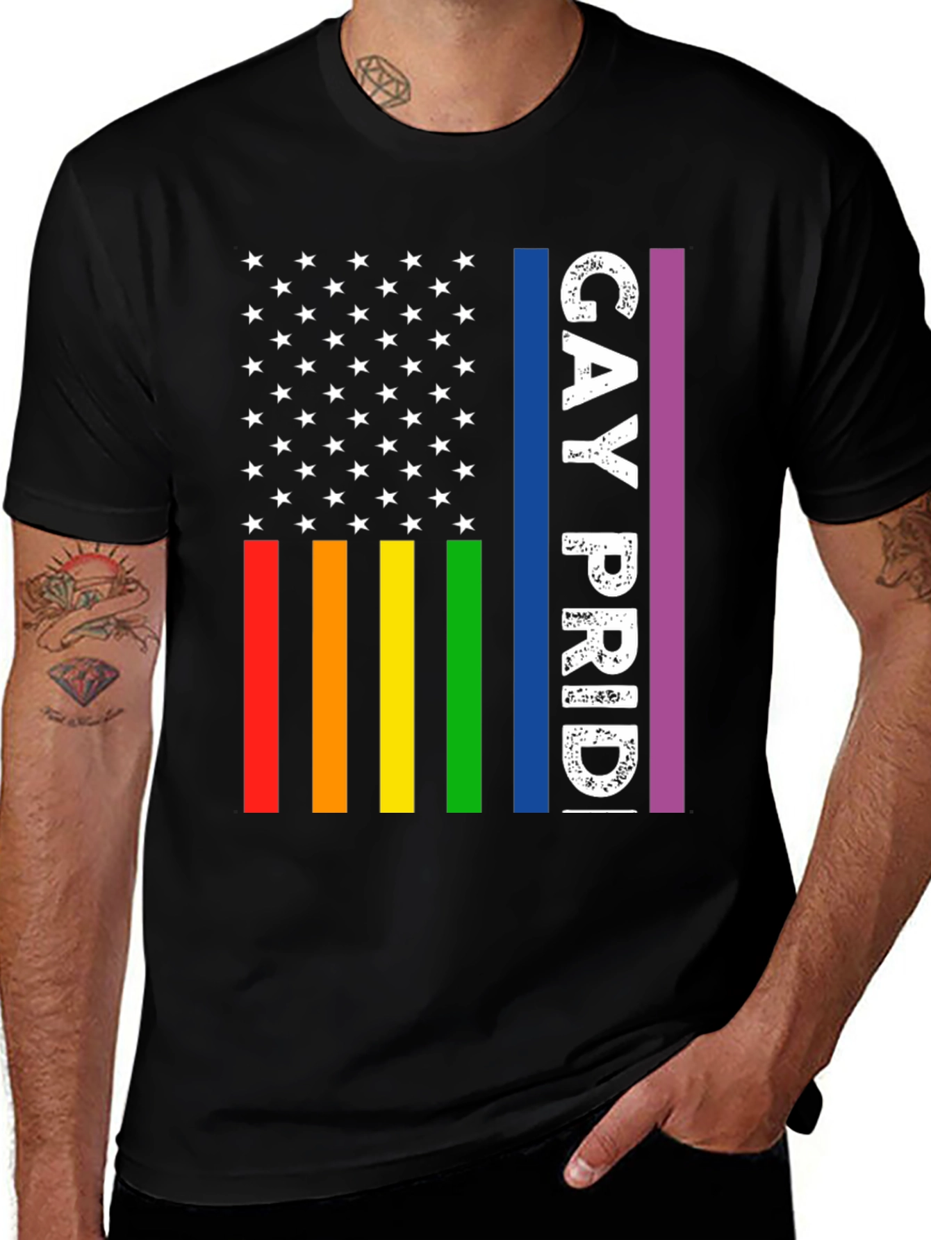 Variant 8 of Gay Pride American Flag T-Shirt