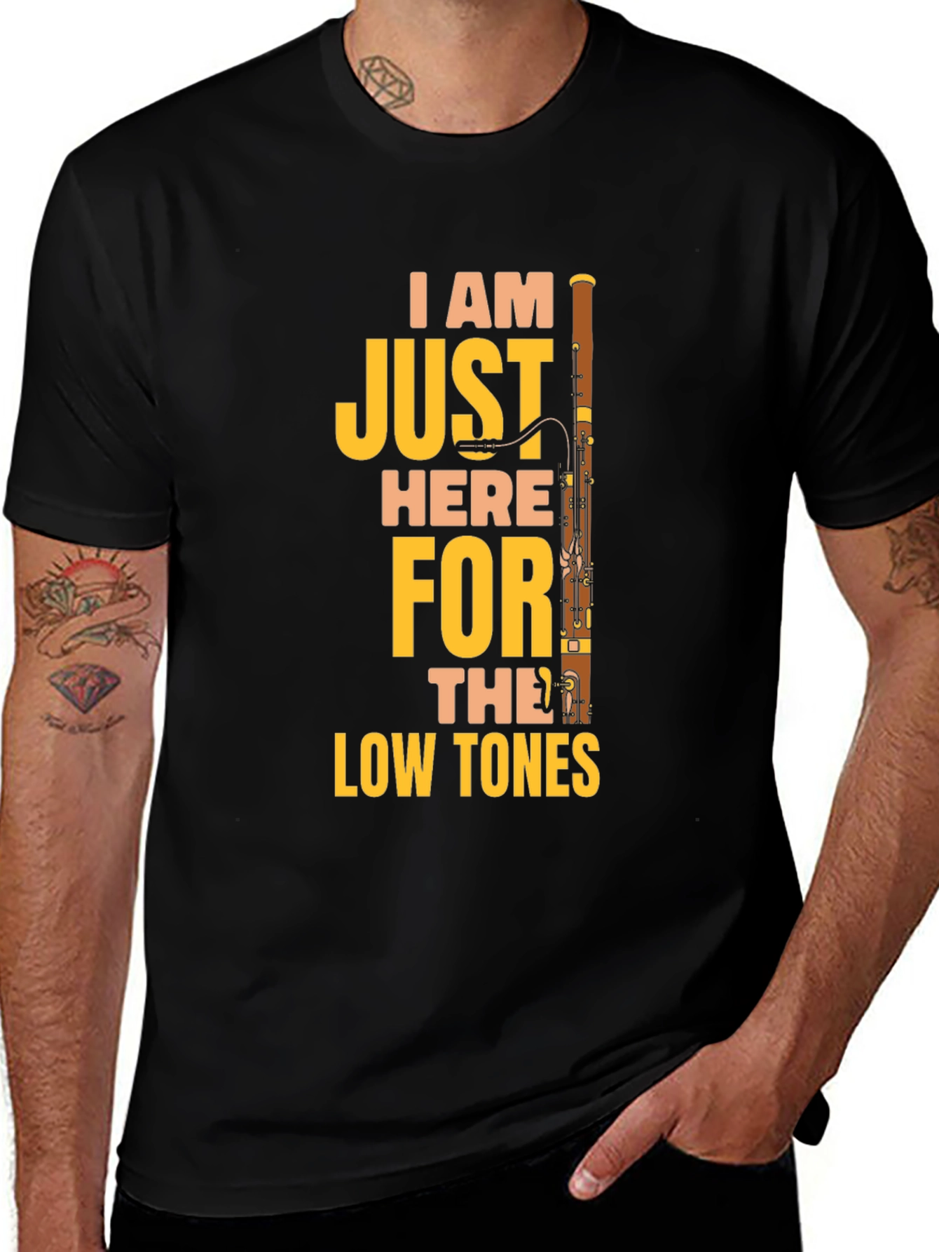 Variant 3 of Bassoon T-Shirt - I Am Just Here For The Low Tones - Music Tee