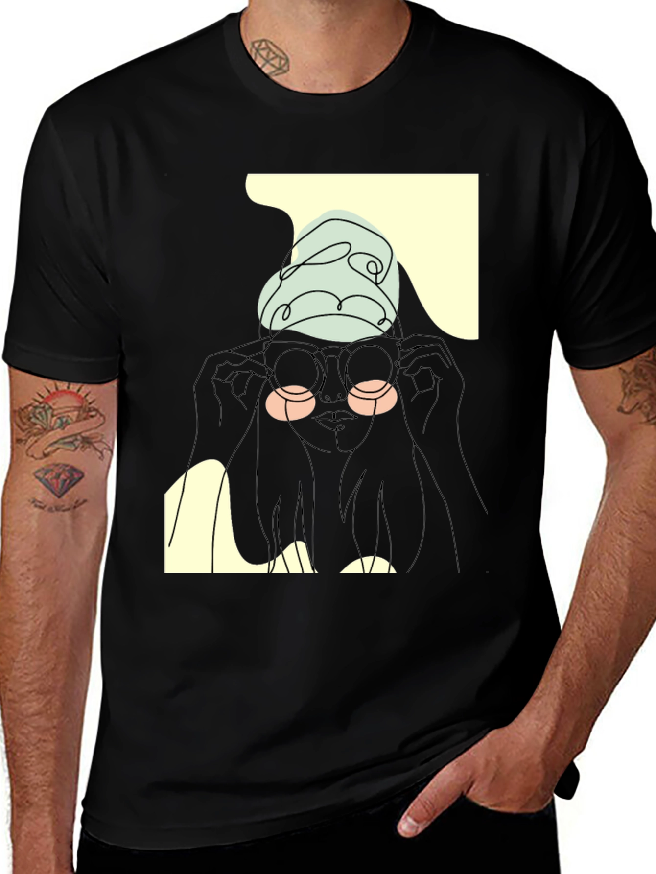 Variant 21 of Abstract Face Line Art T-Shirt - Unisex