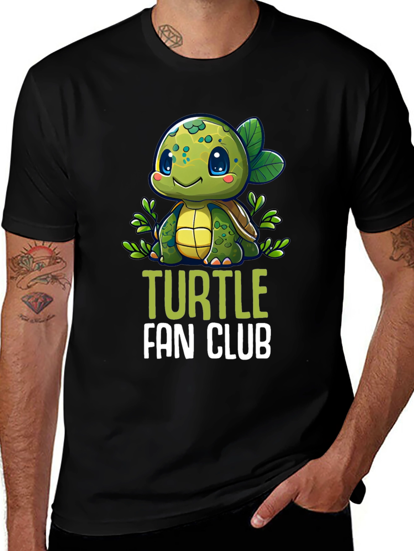 Variant 21 of Turtle Fan Club Graphic Tee - Adorable Turtle Design