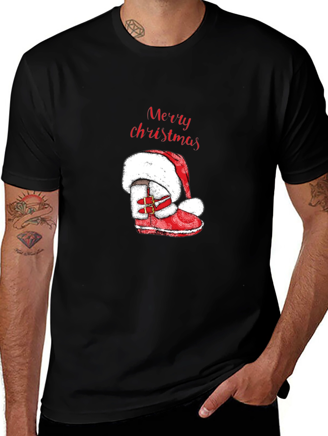 Variant 12 of Merry Christmas Santa Boot Graphic Tee
