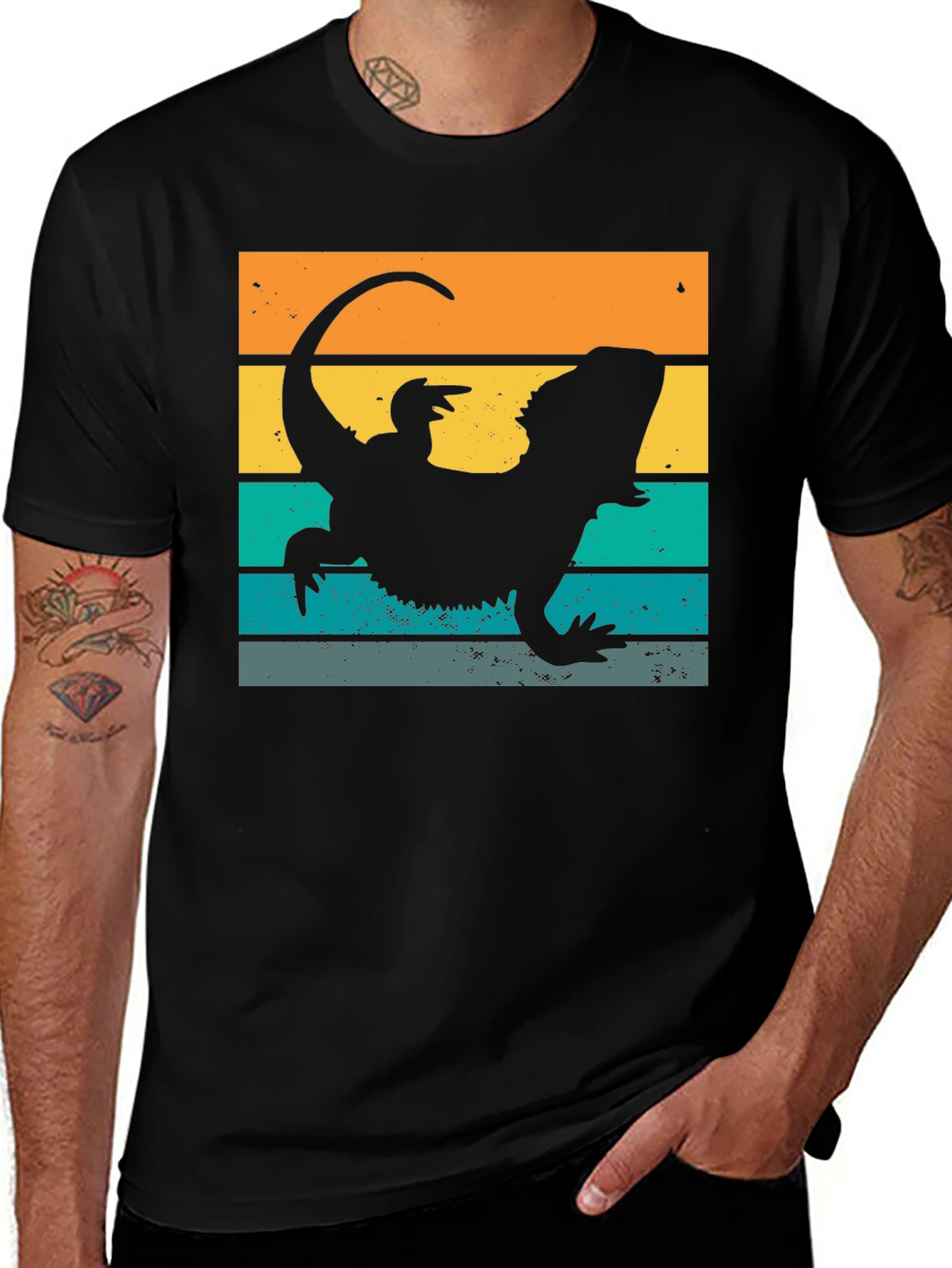 Variant 7 of Retro Bearded Dragon T-Shirt - Cool Lizard Tee