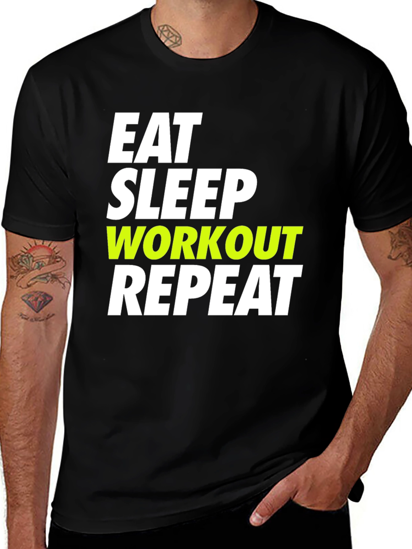 Variant 21 of Eat Sleep Workout Repeat Gym T-Shirt