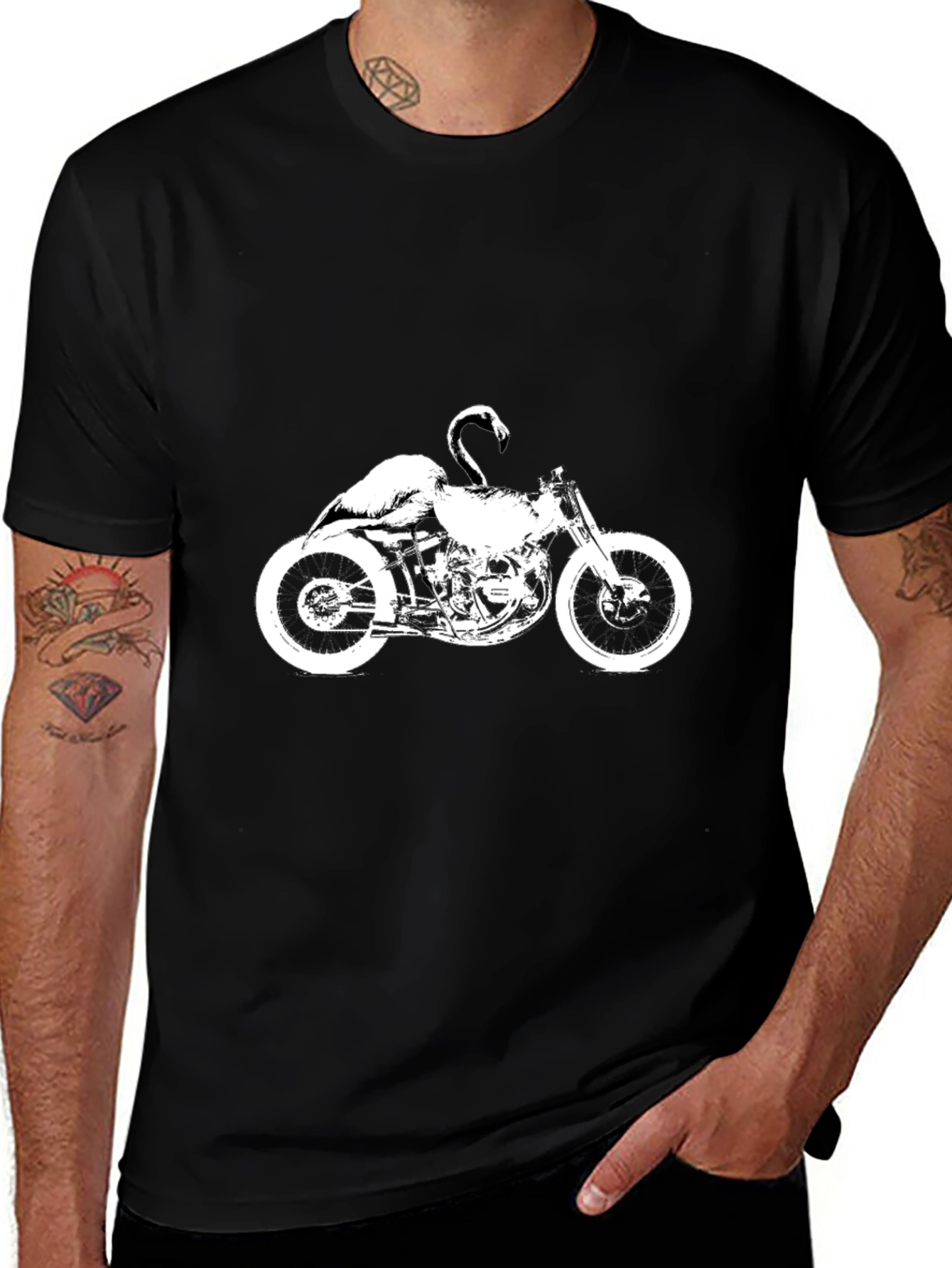 Variant 22 of Flamingo Motorcycle Graphic Tee - Unisex