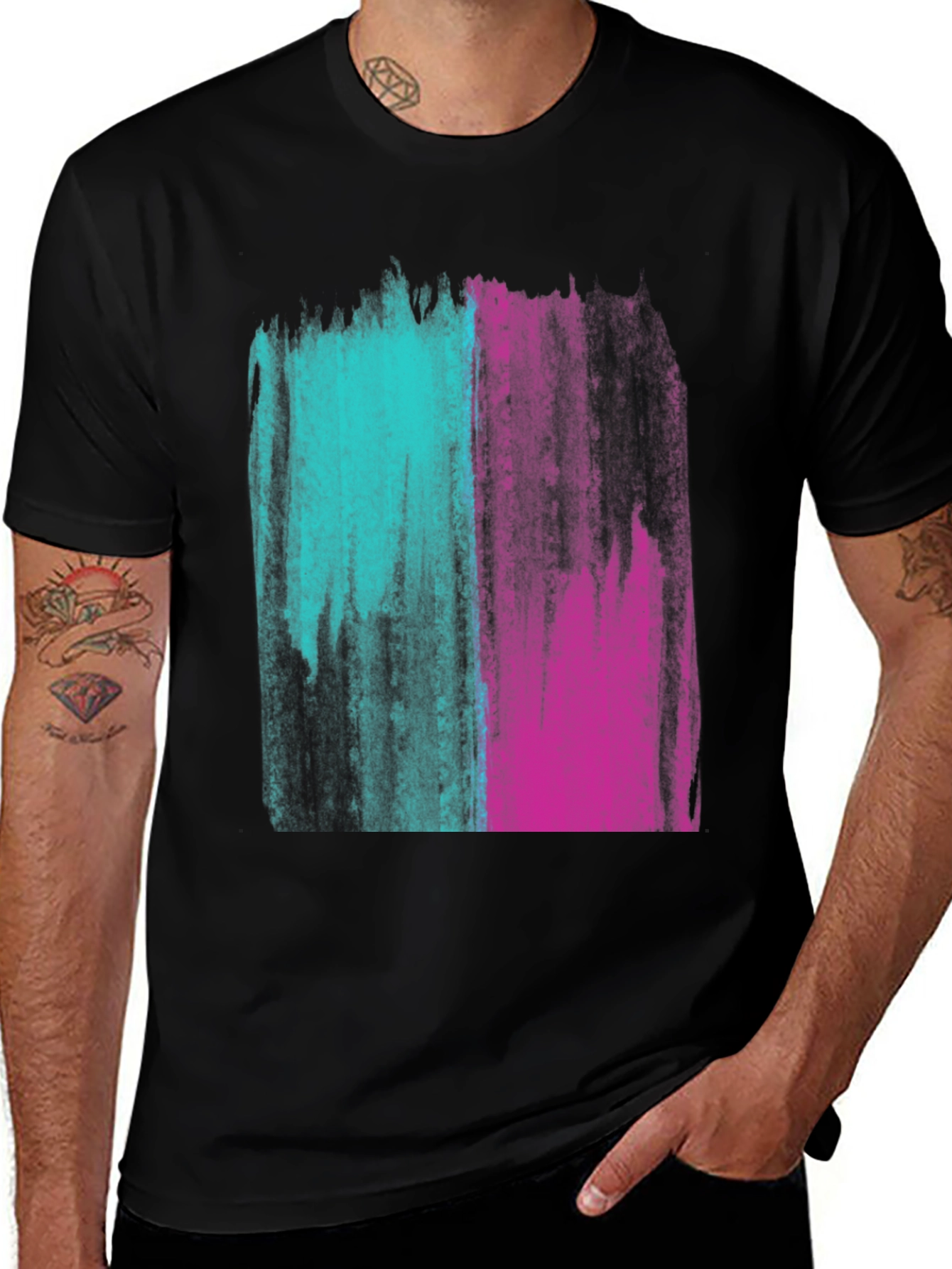 Abstract Brushstroke Graphic Tee - Modern Art Shirt