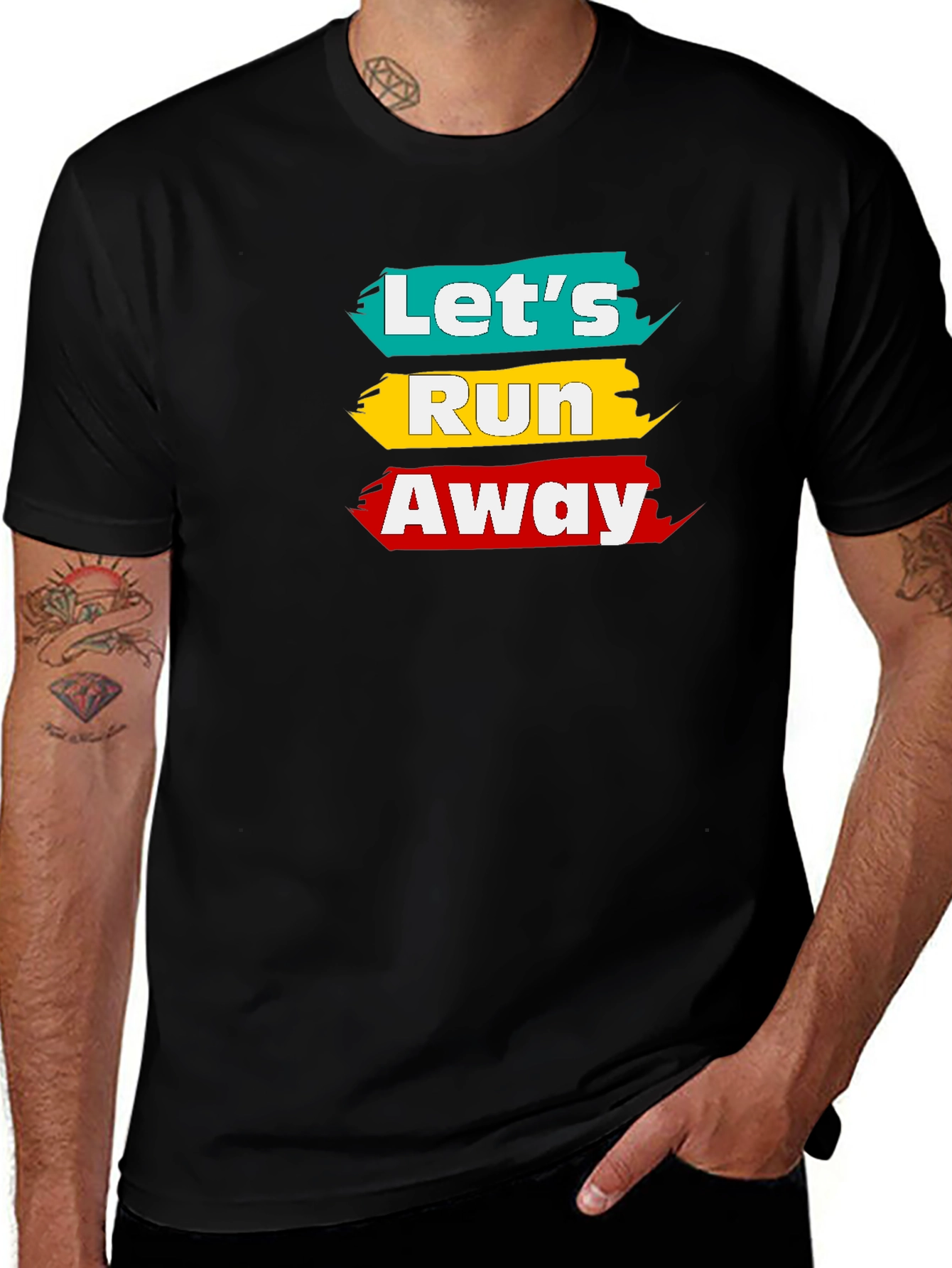 Variant 6 of Let's Run Away T-Shirt - Fun Graphic Tee