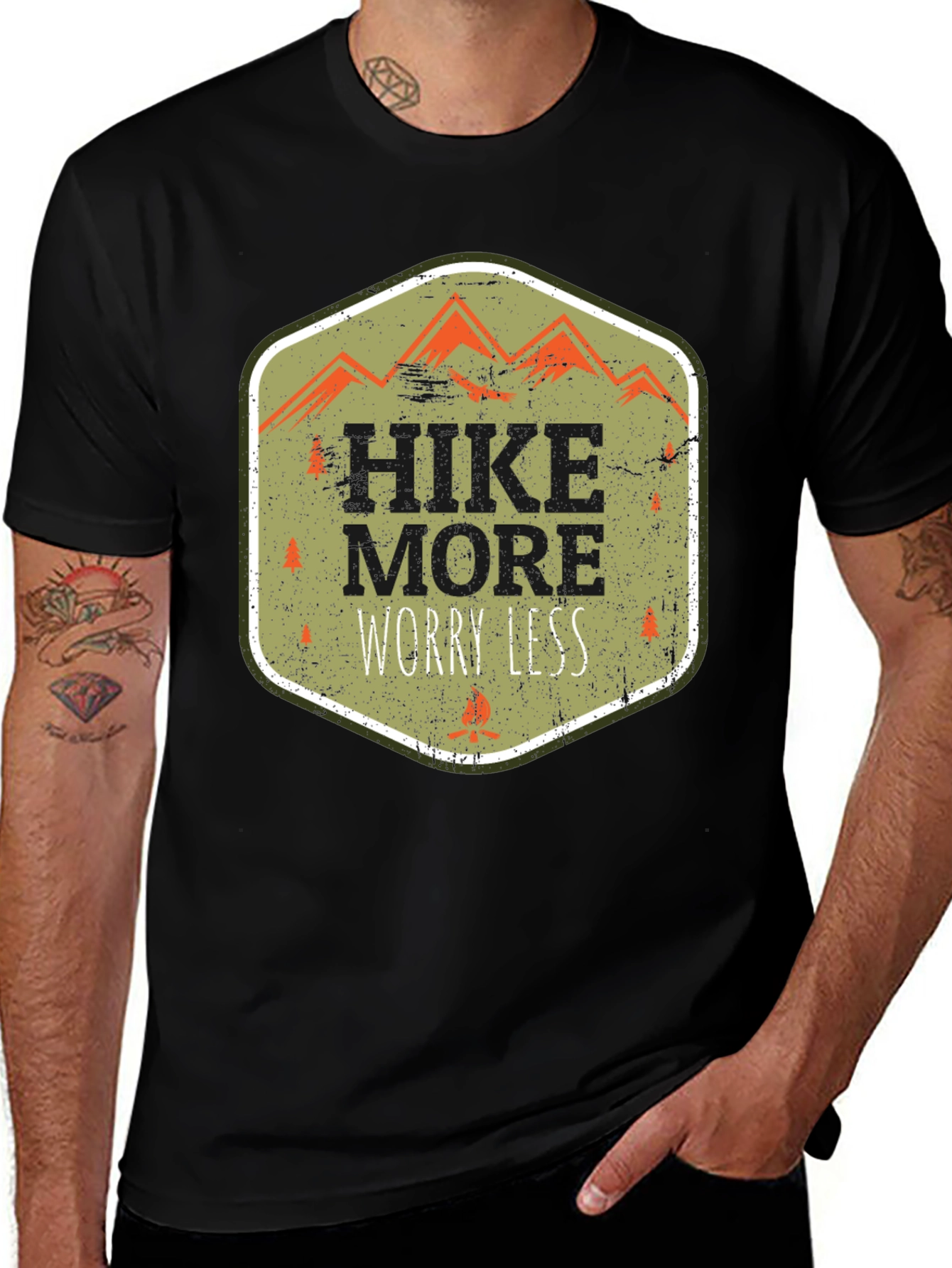 Variant 26 of Hike More Worry Less Graphic Tee