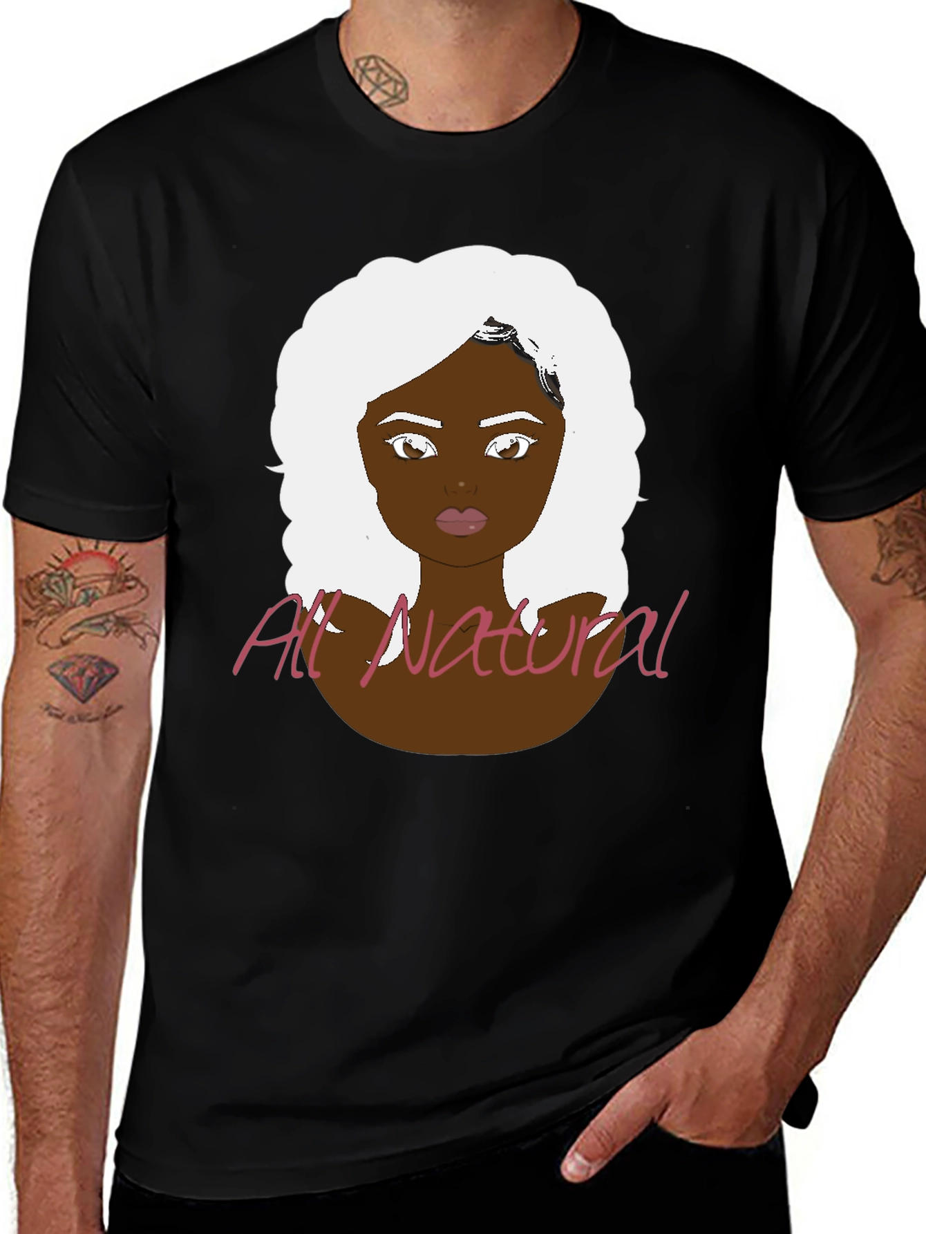 Variant 19 of All Natural Woman Graphic Tee - Black