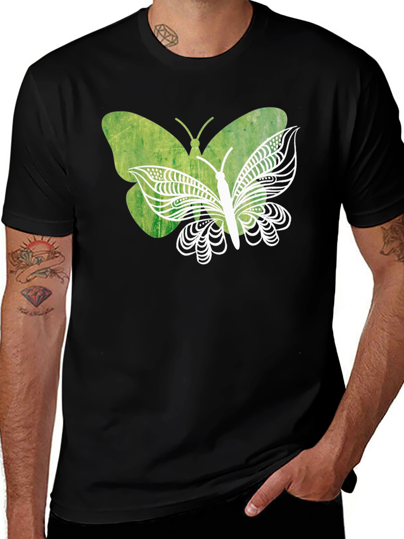 Variant 14 of Butterfly Graphic Black T-Shirt