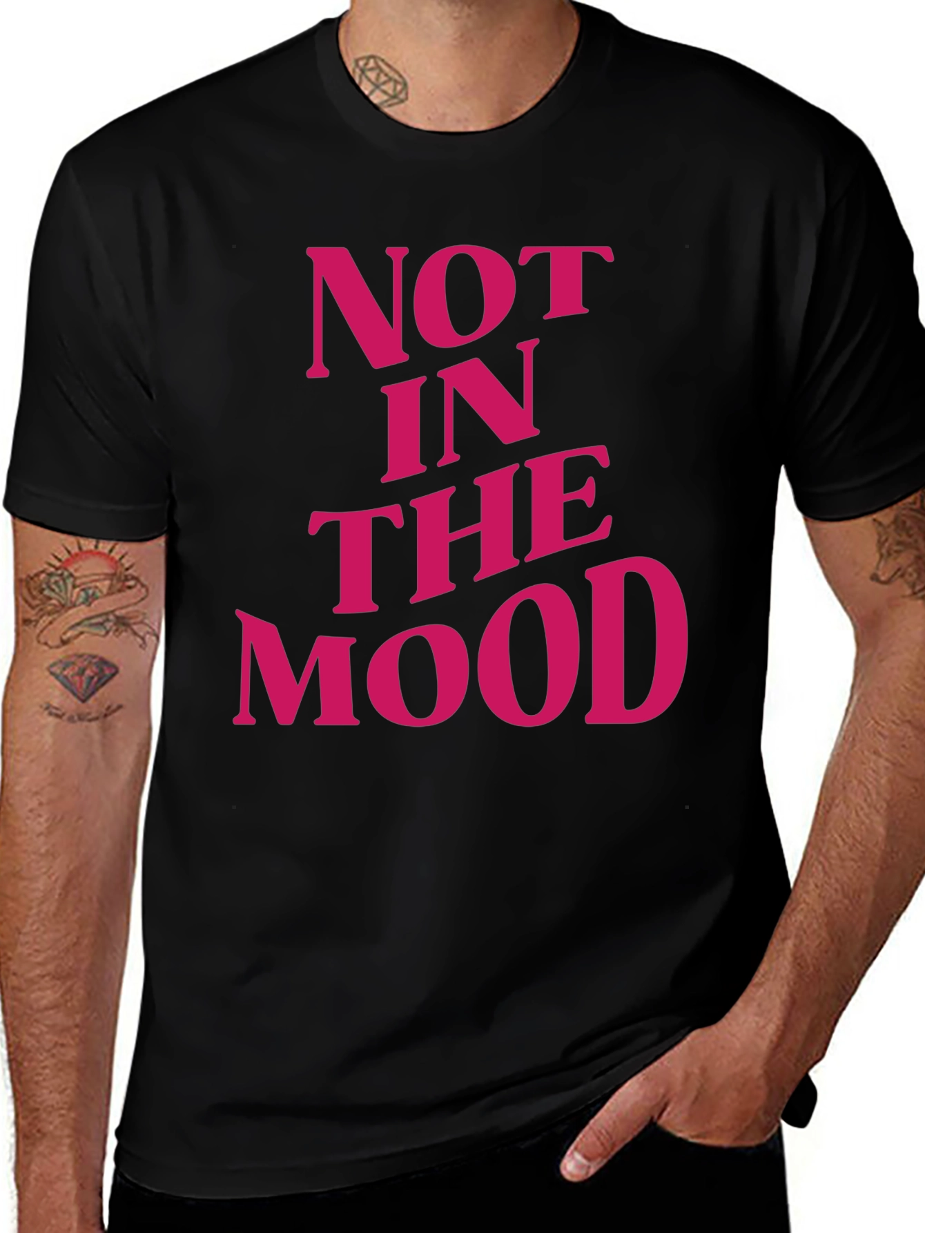 Variant 18 of Not In The Mood Graphic Tee - Black Unisex T-Shirt