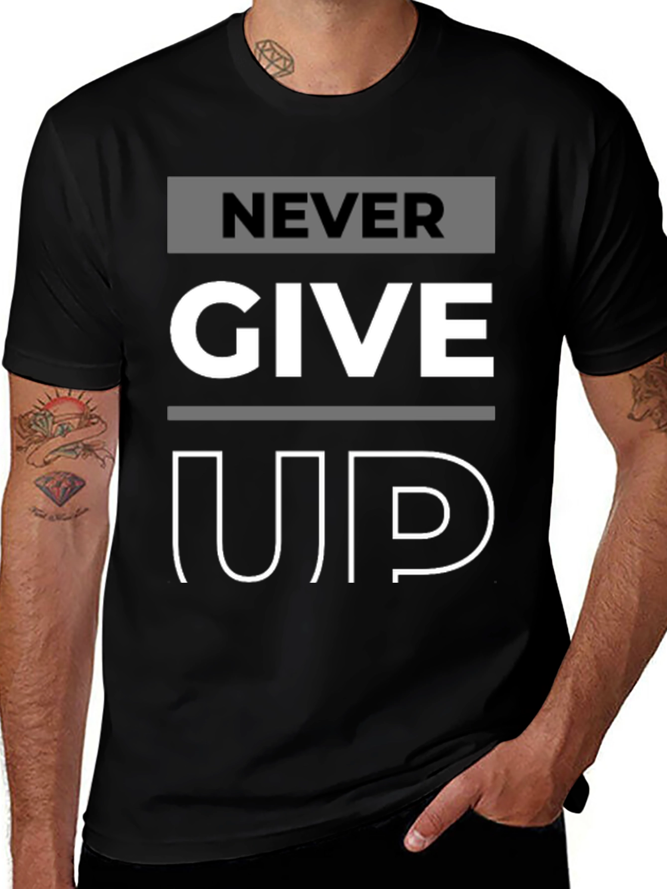 Variant 27 of Never Give Up Graphic Print T-Shirt