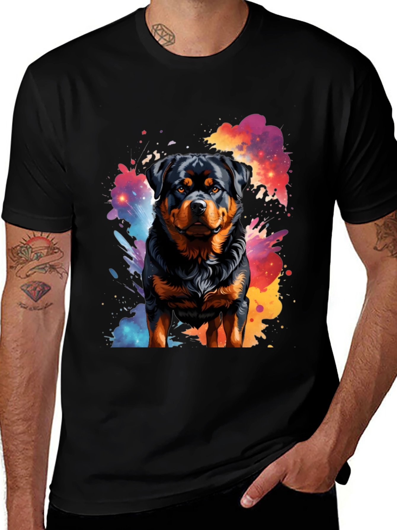 Rottweiler Dog Art Print T-Shirt