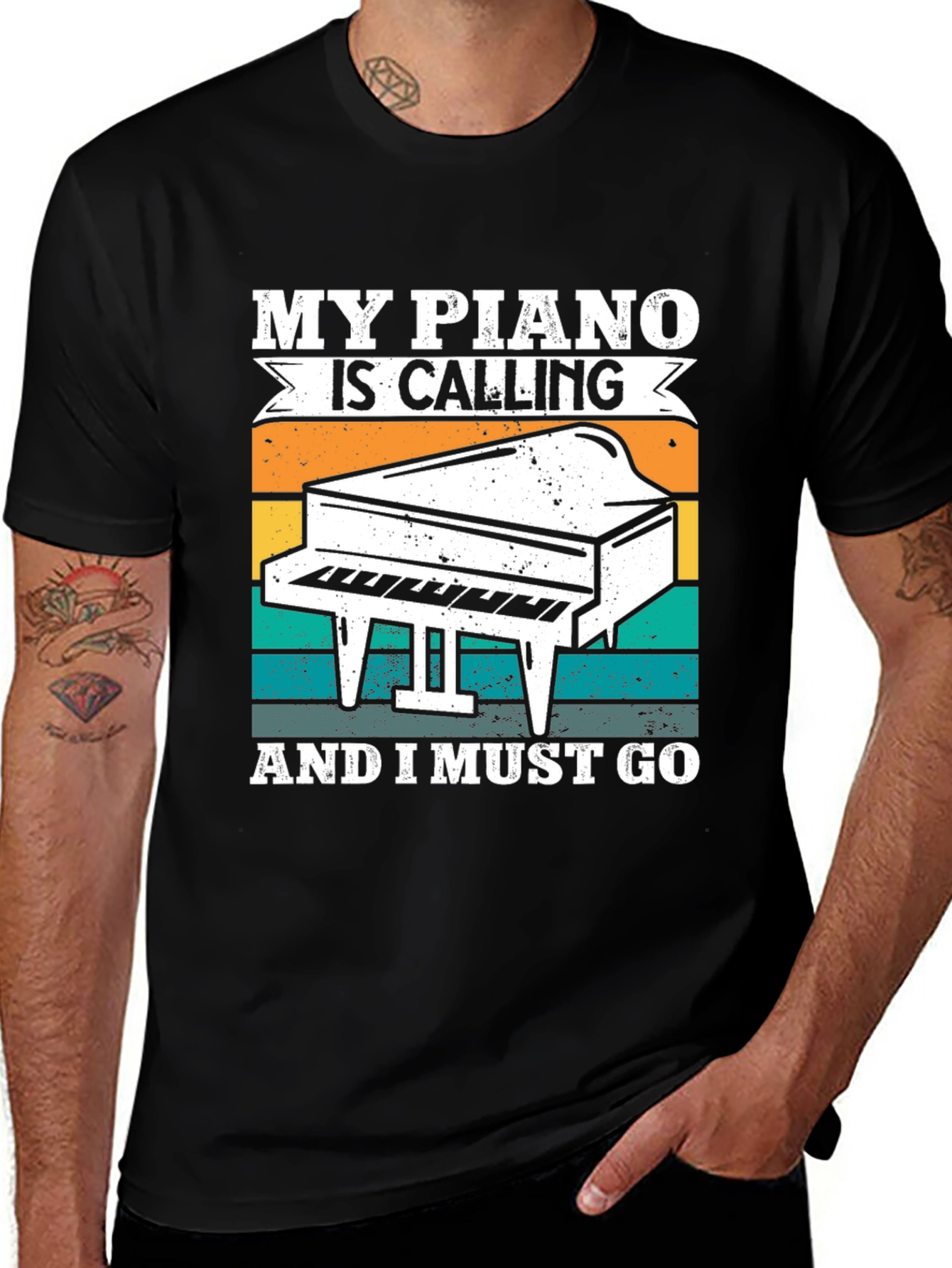 Variant 21 of Piano Calling T-Shirt Musician Tee