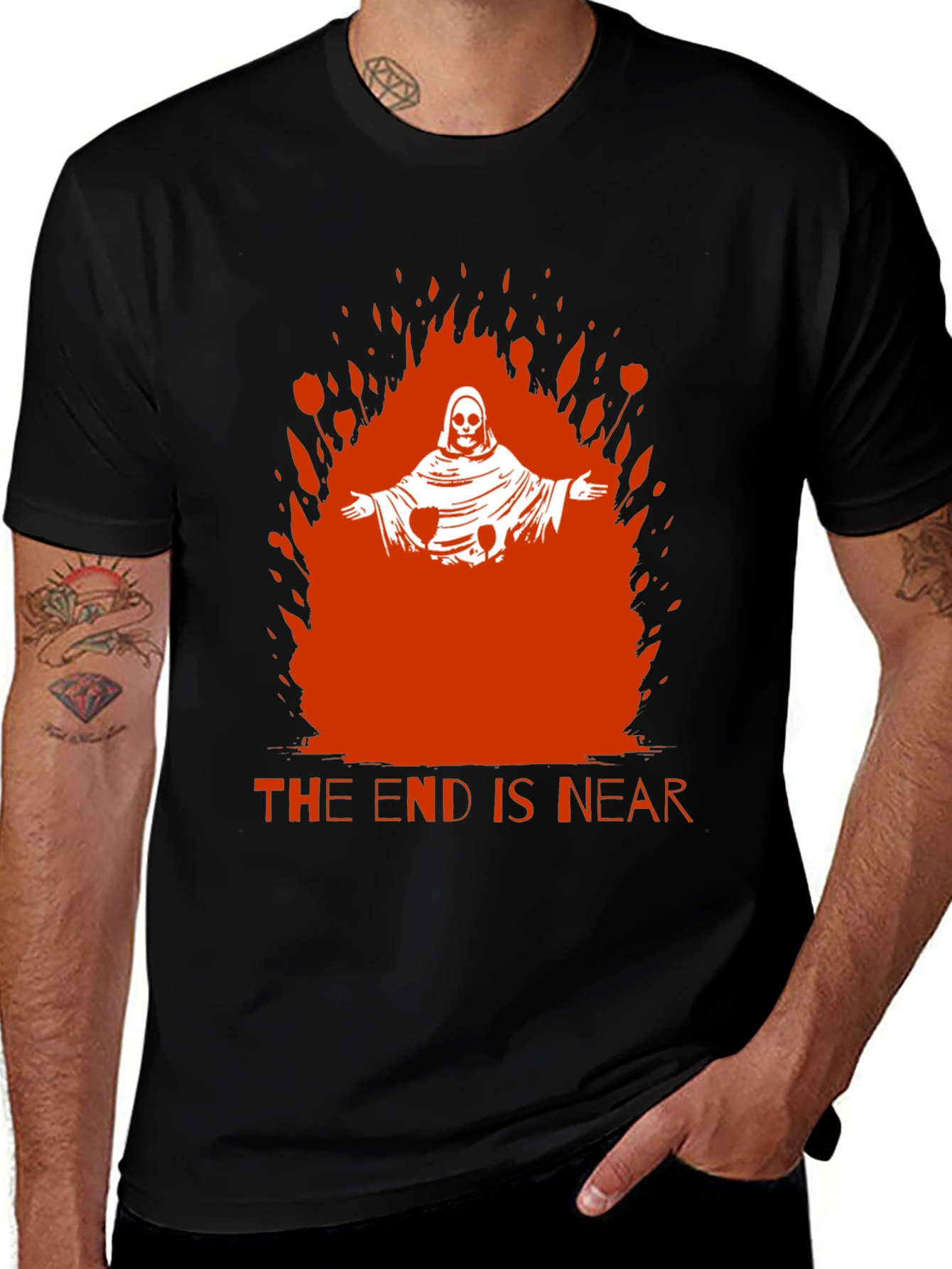 Variant 27 of Grim Reaper "The End is Near" Graphic Tee