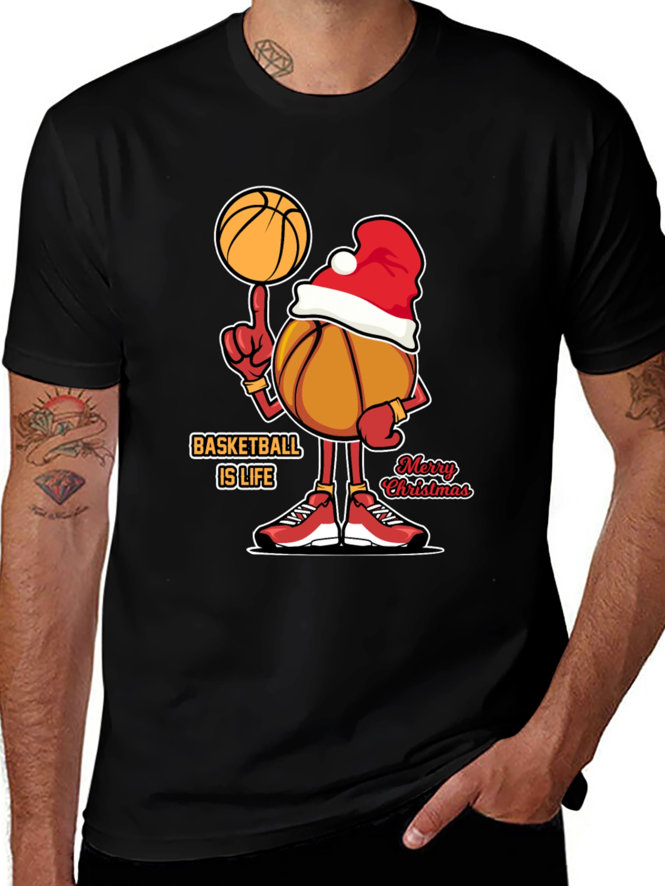 Variant 22 of Basketball Christmas T-Shirt - Basketball is Life