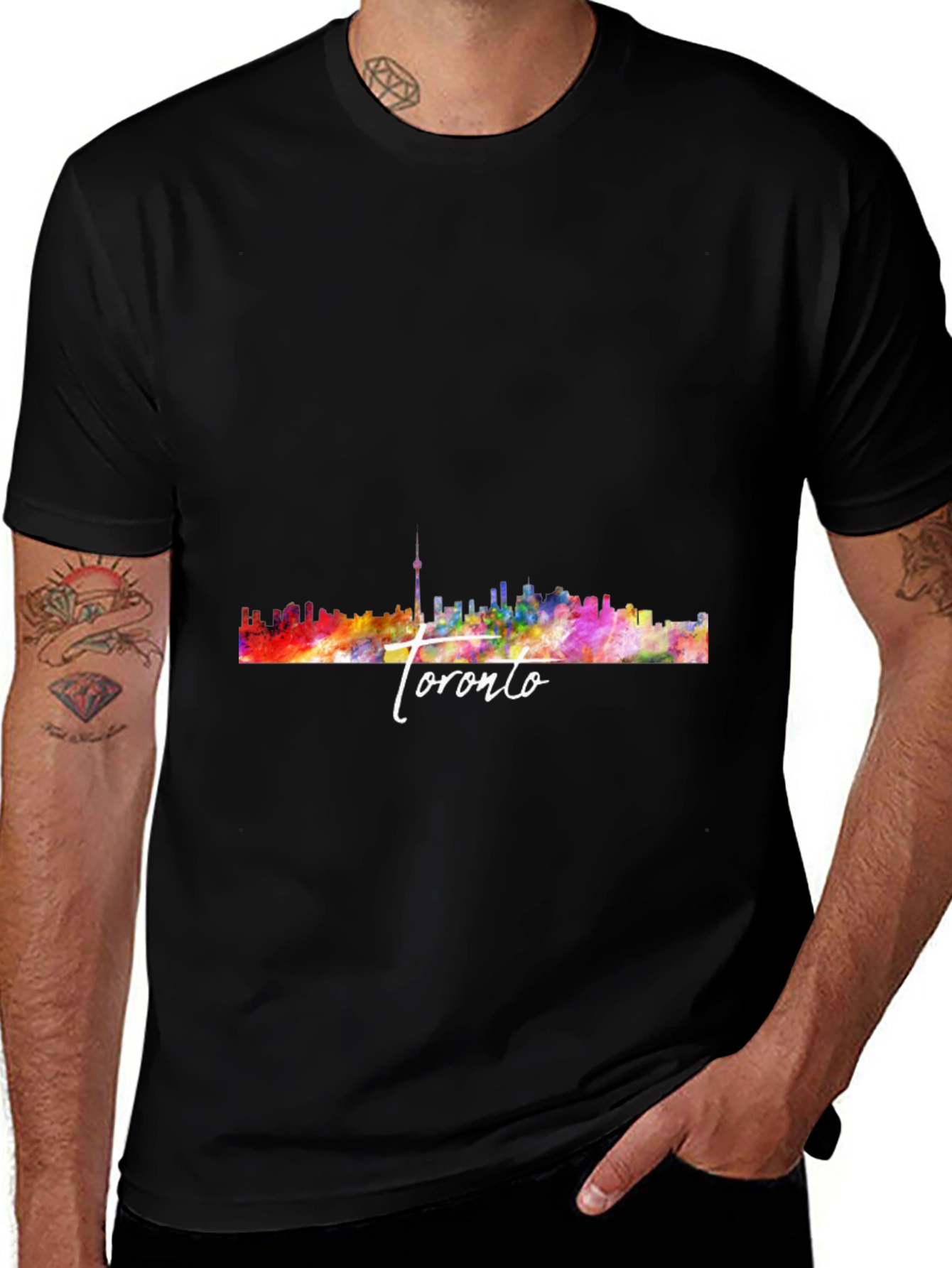 Variant 14 of Toronto Skyline T-Shirt - Colorful Cityscape Tee