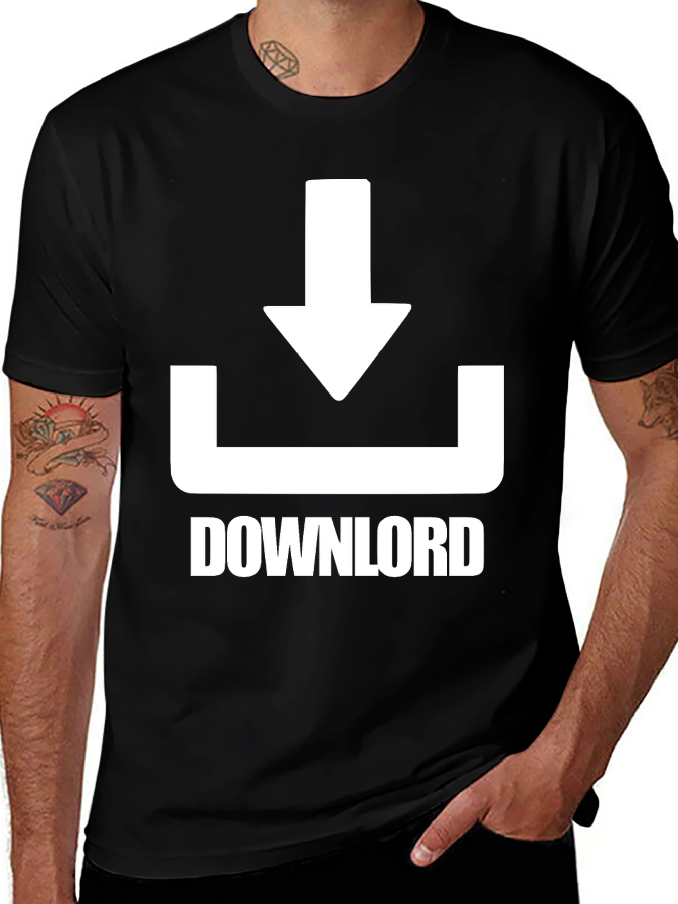 Variant 22 of Download Graphic Tee - Black Short Sleeve T-Shirt
