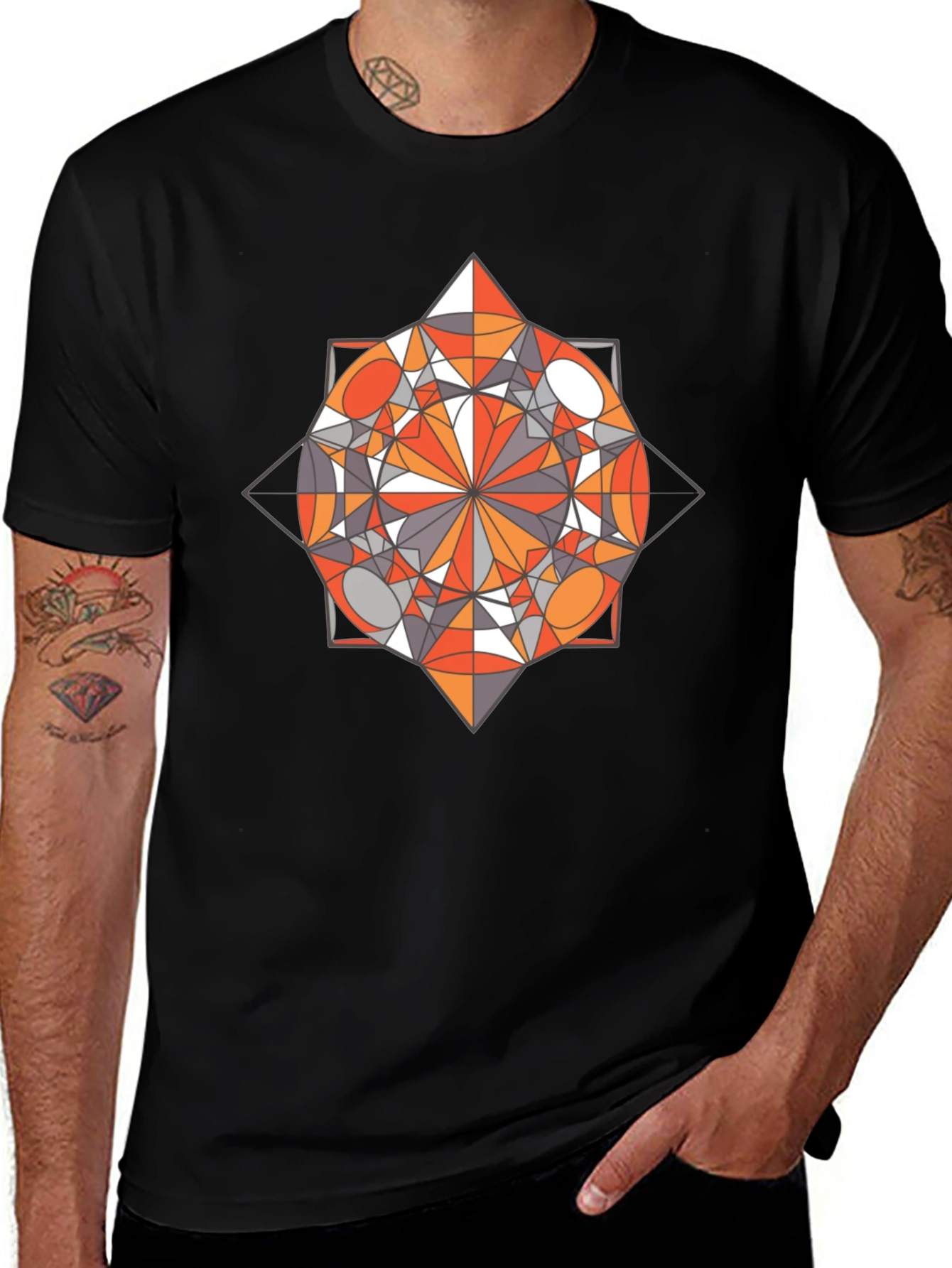 Variant 12 of Geometric Diamond Graphic Tee - Modern Design