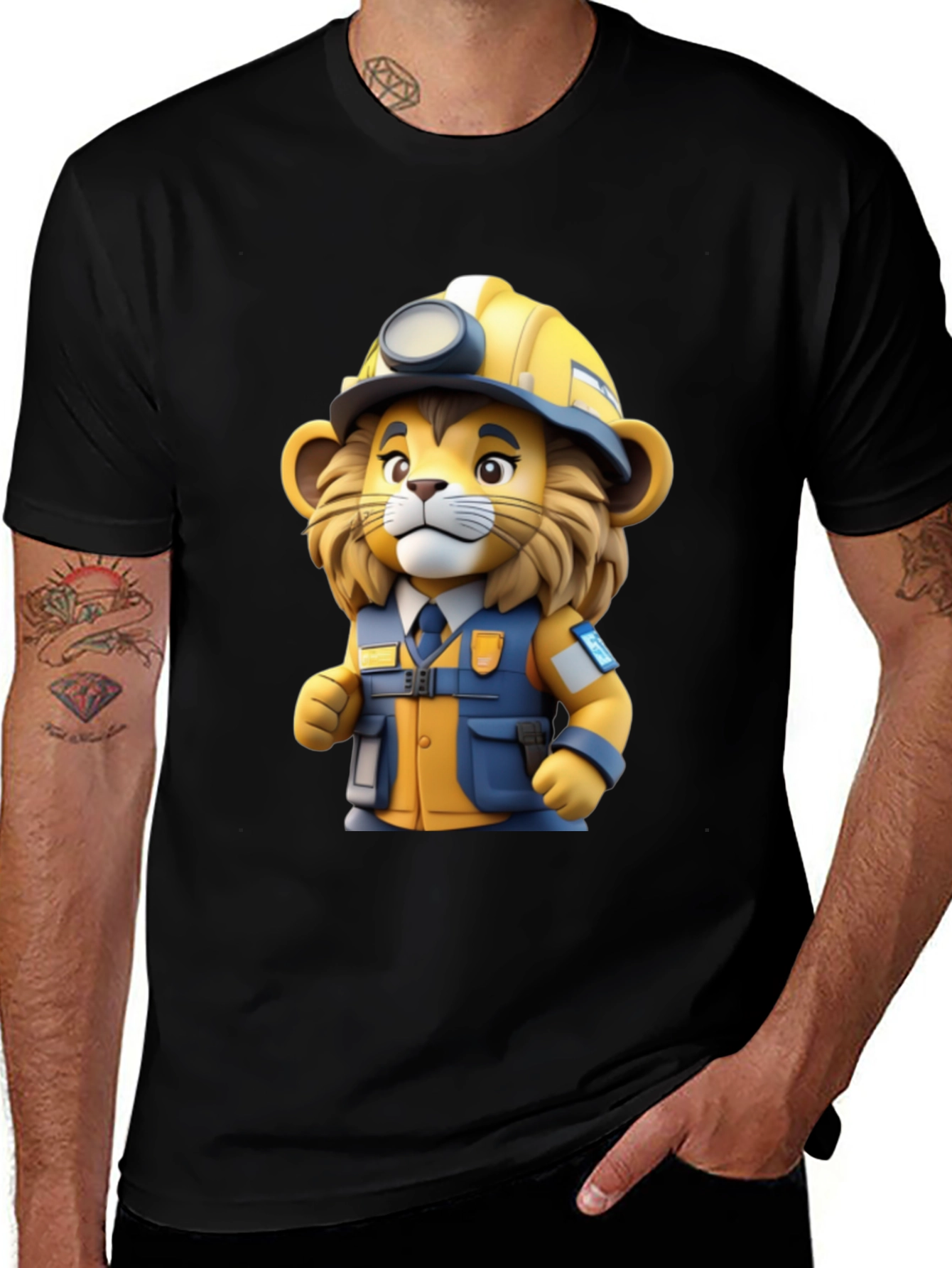 Variant 5 of Cartoon Lion Miner T-Shirt