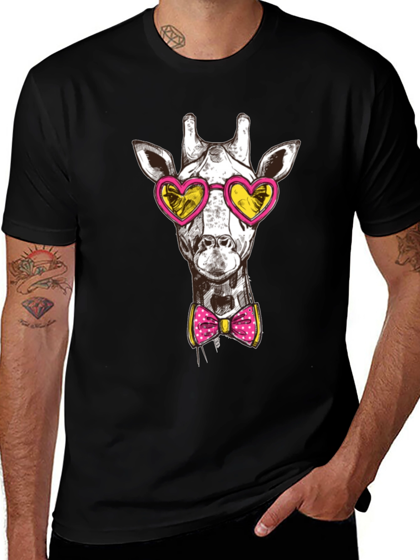 Variant 3 of Giraffe Heart Sunglasses Graphic Tee
