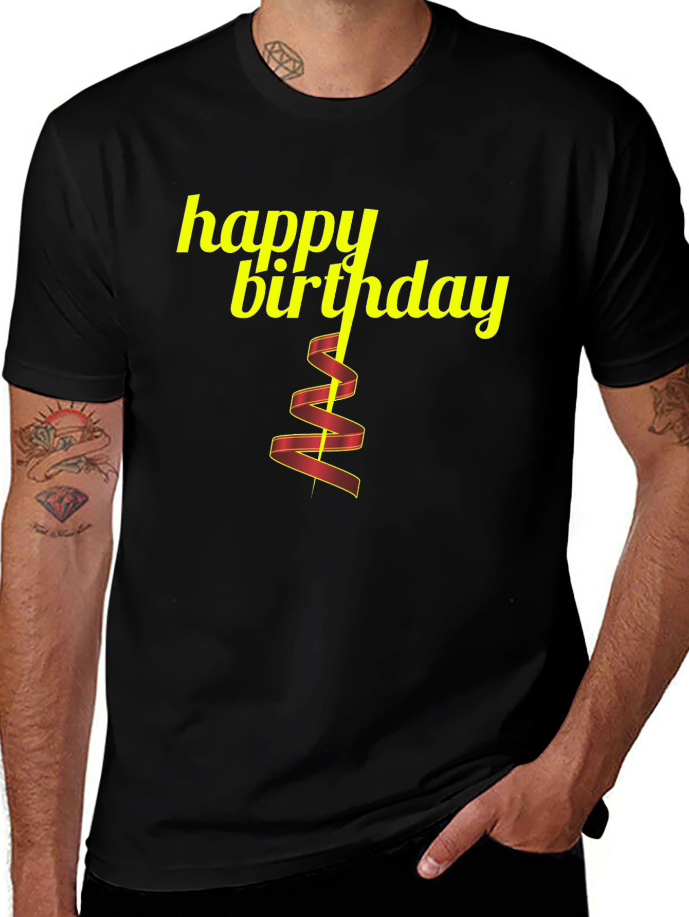 Variant 25 of Happy Birthday Graphic T-Shirt - Black