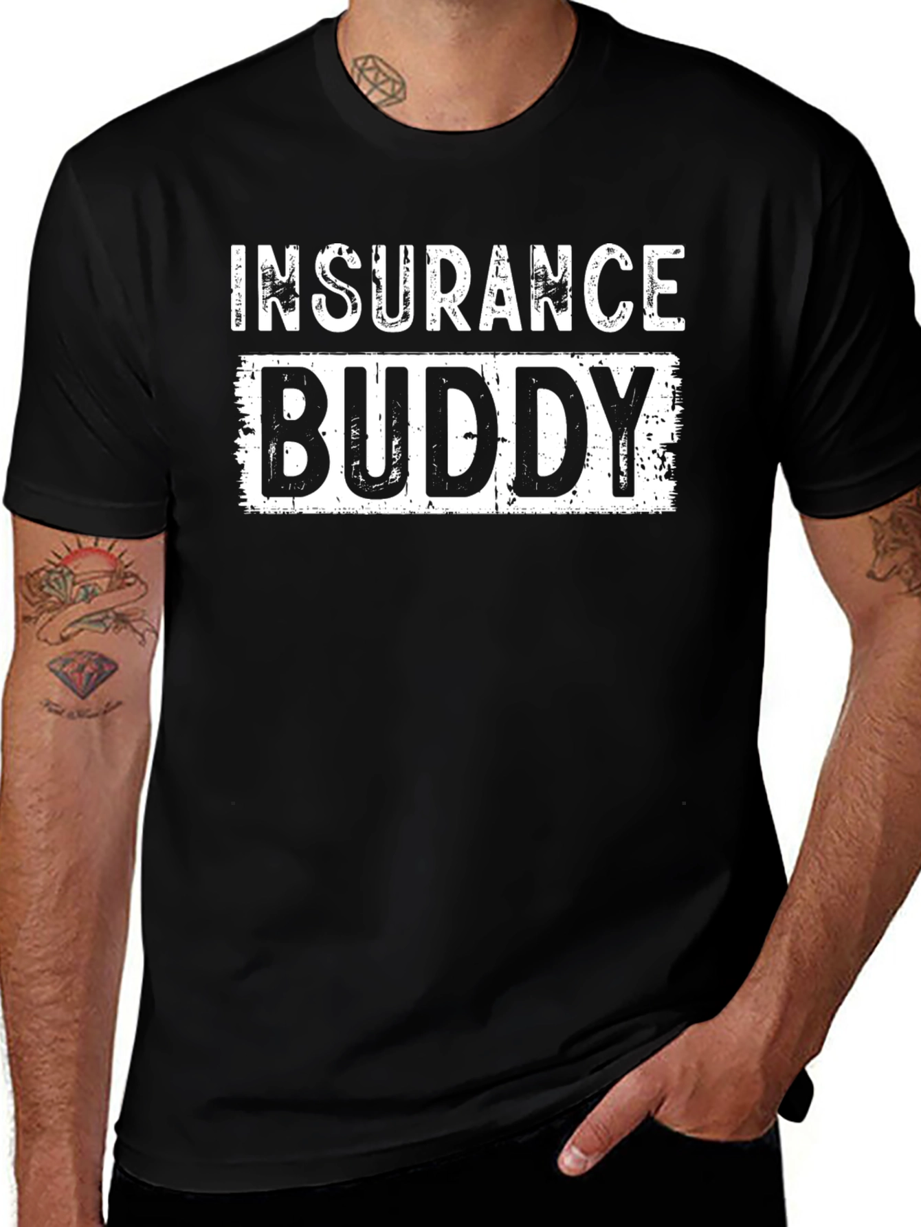 Variant 18 of Insurance Buddy Black T-Shirt