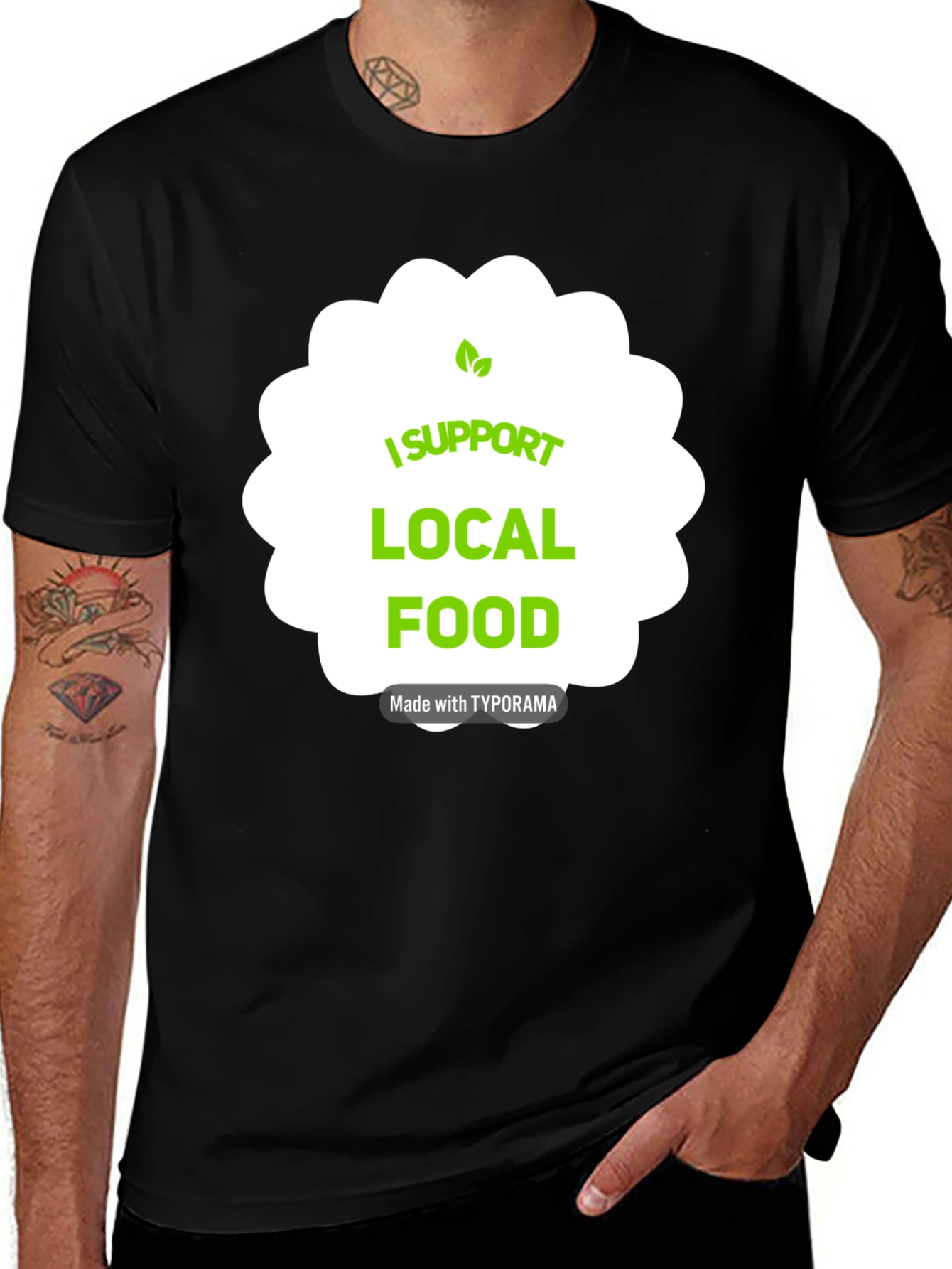 Variant 2 of Support Local Food Black T-Shirt