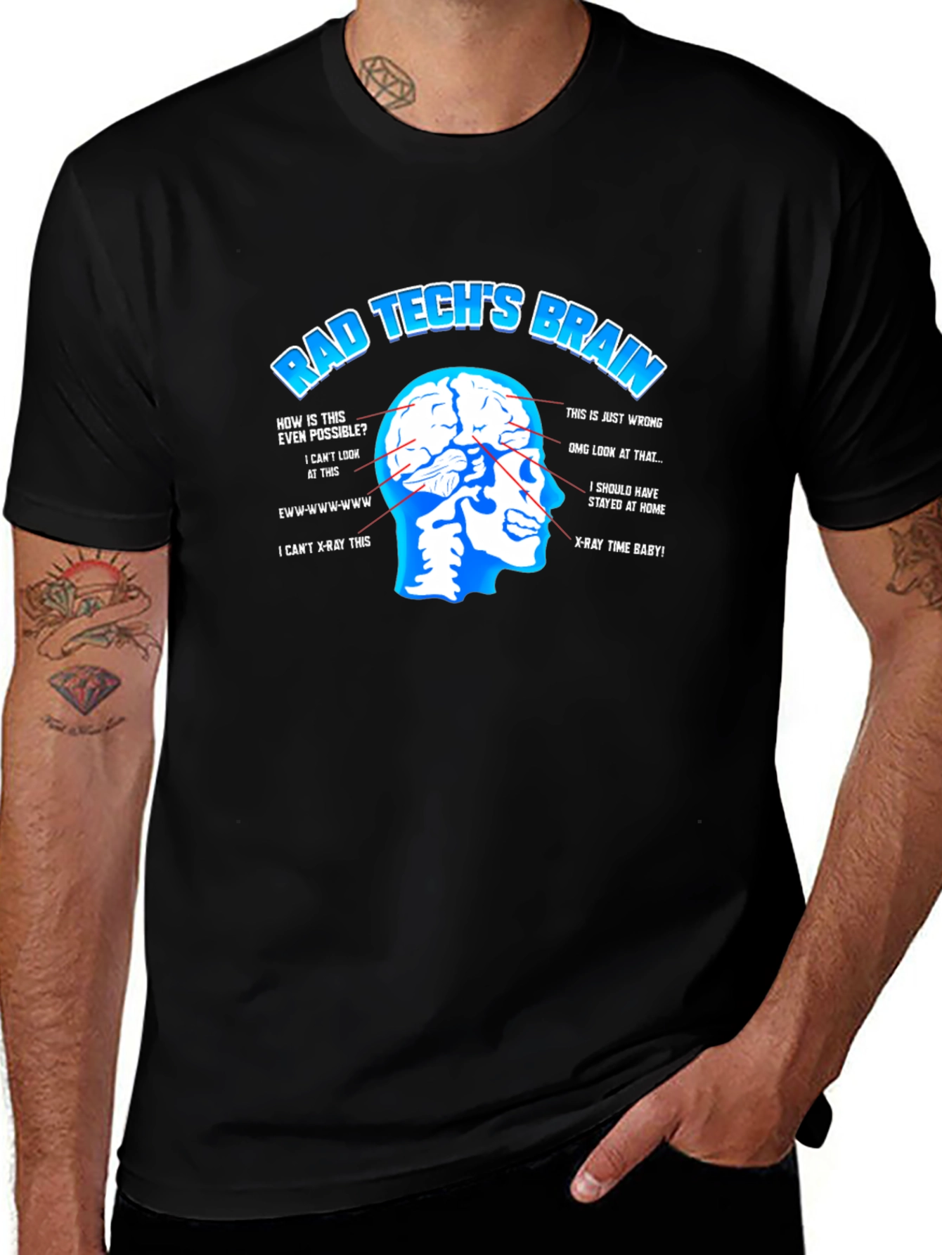 Variant 26 of Rad Tech's Brain T-Shirt - Radiology Humor Tee