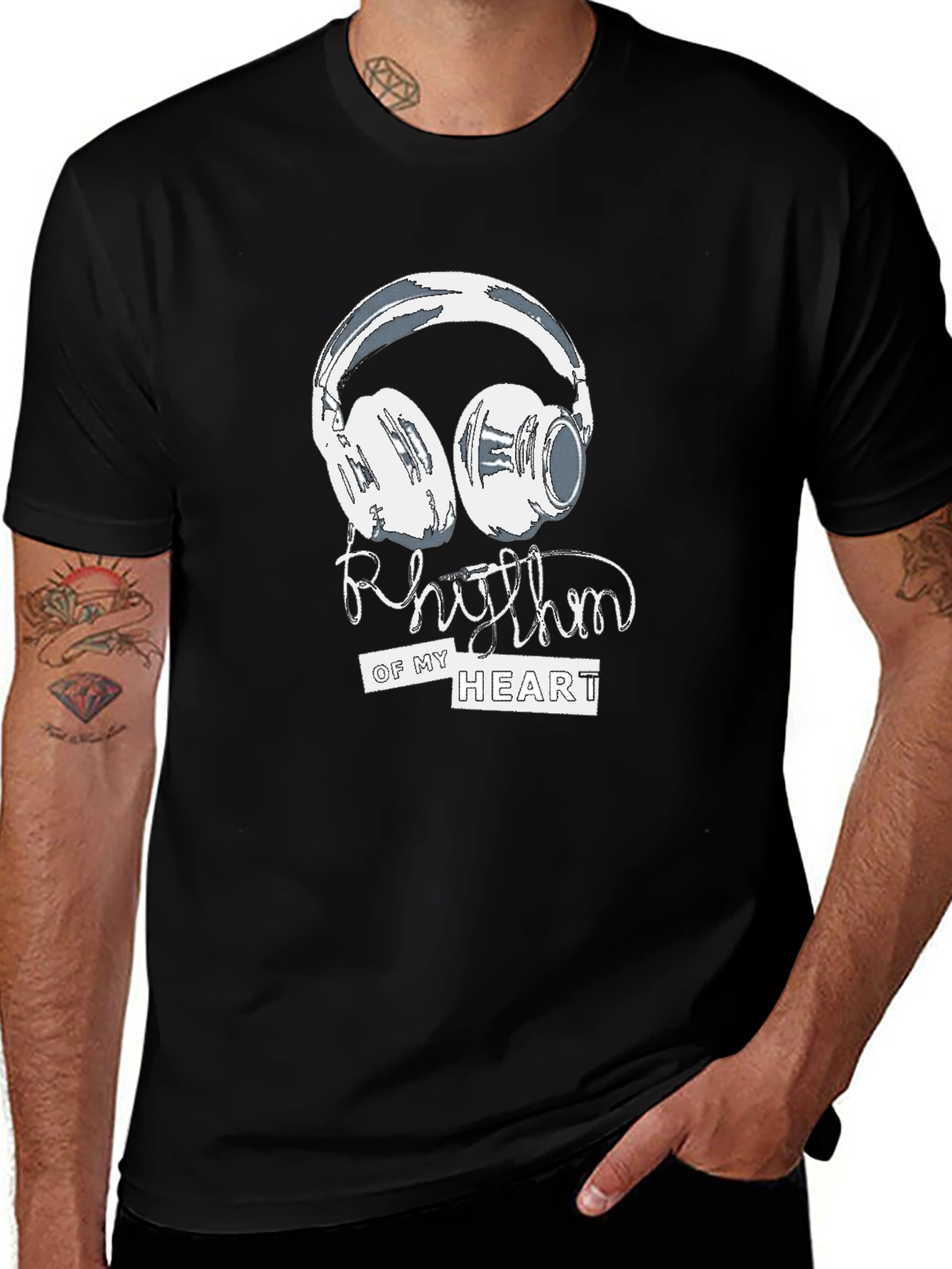 Variant 7 of Rhythm of My Heart Graphic Tee - Music Lover Shirt