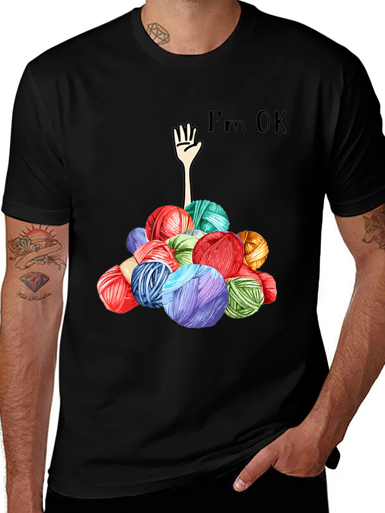 Variant 3 of I'm OK Yarn Ball Graphic Tee