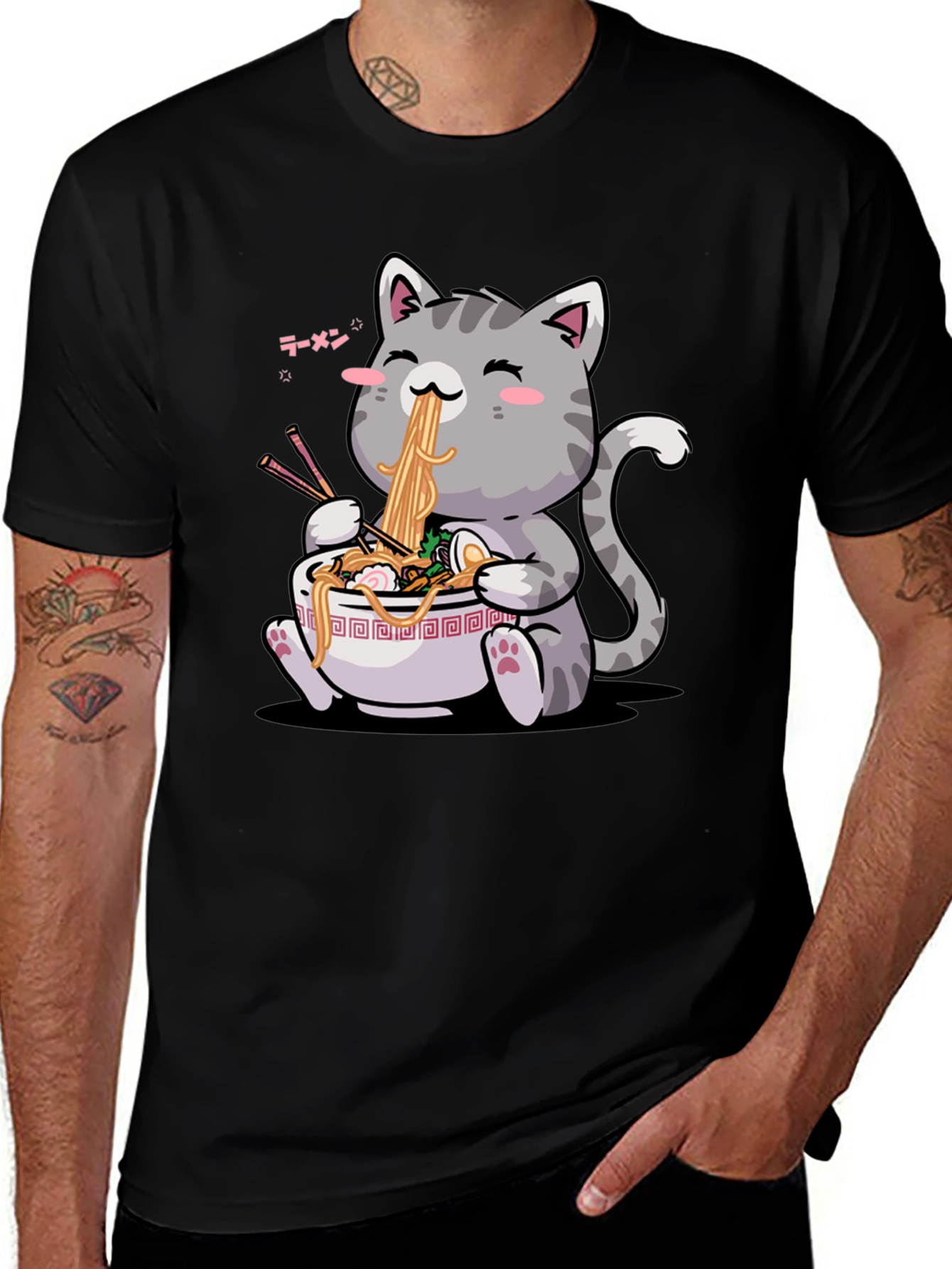 Variant 26 of Ramen Cat T-Shirt - Cute Graphic Tee