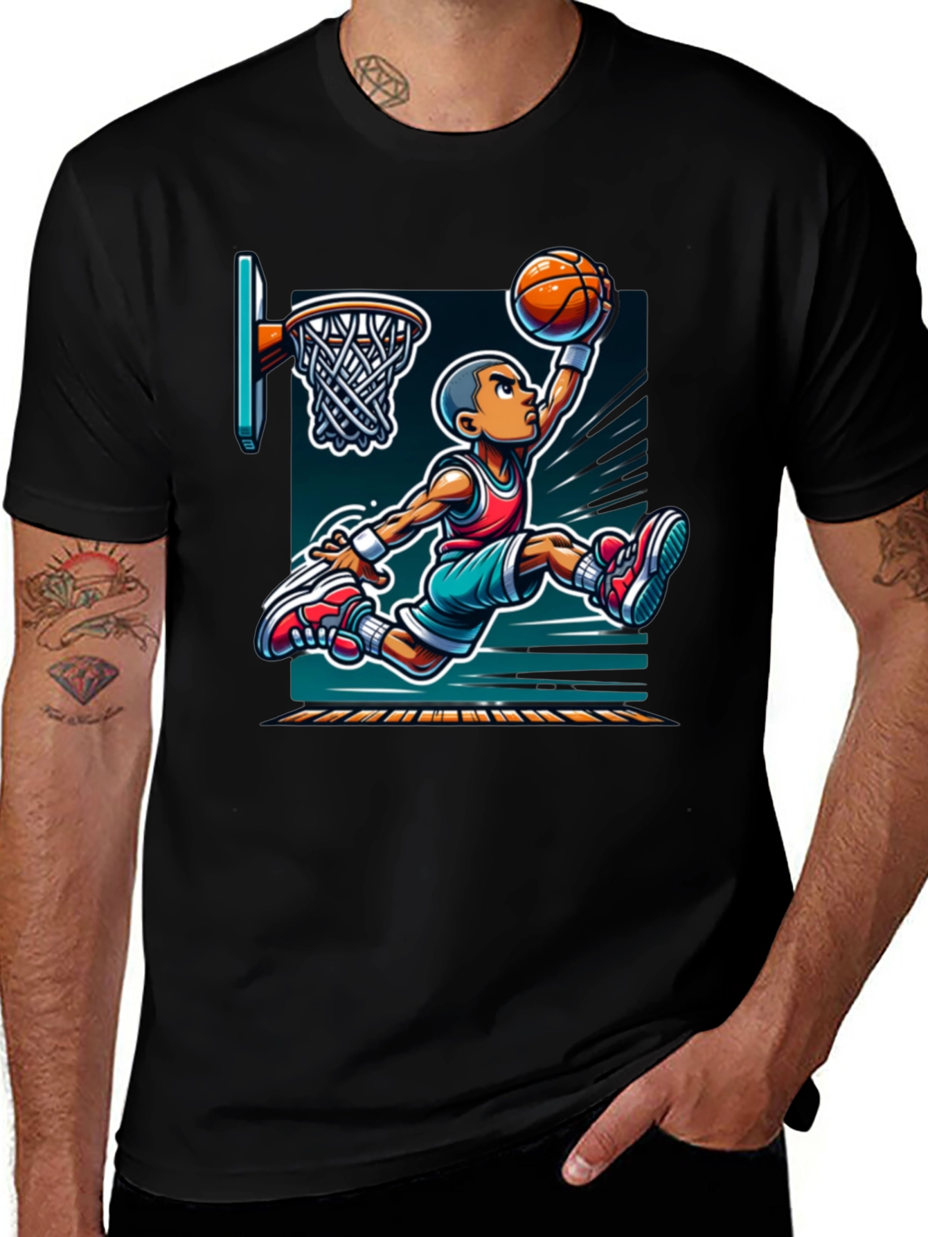 Variant 7 of Cartoon Basketball Graphic Tee