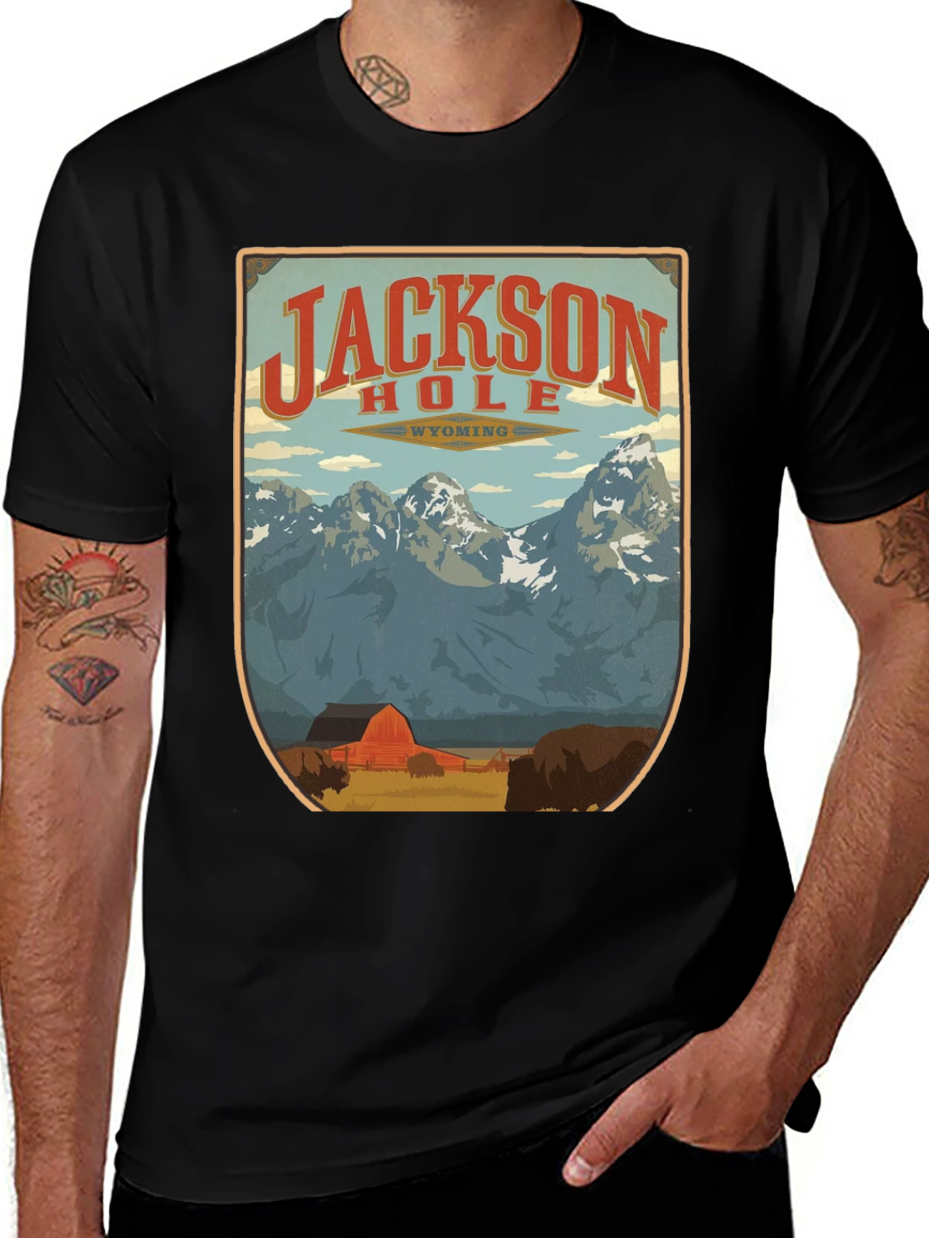 Variant 18 of Jackson Hole Wyoming Graphic Tee - Retro Style