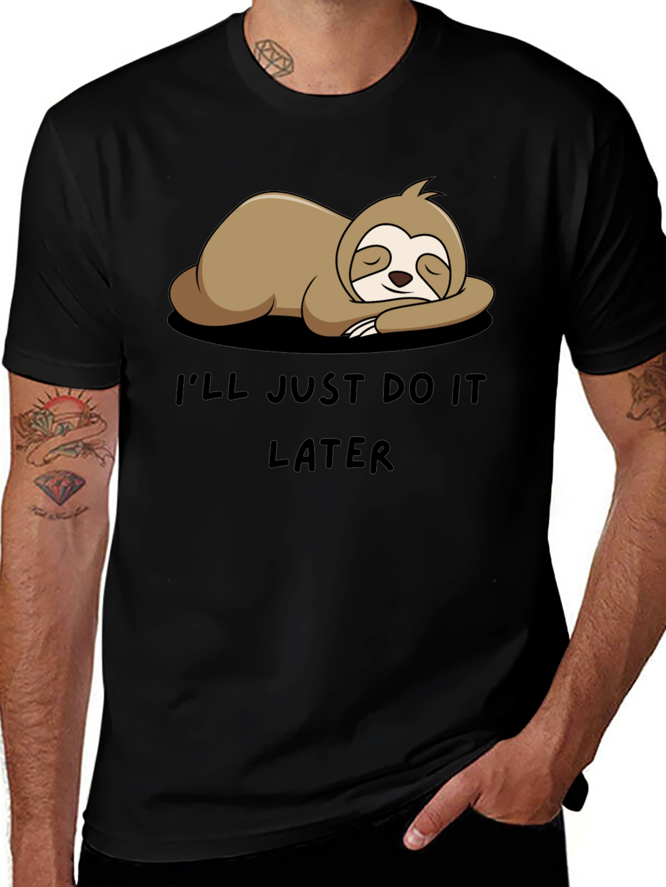 Variant 7 of Sloth Do It Later Funny Graphic Tee
