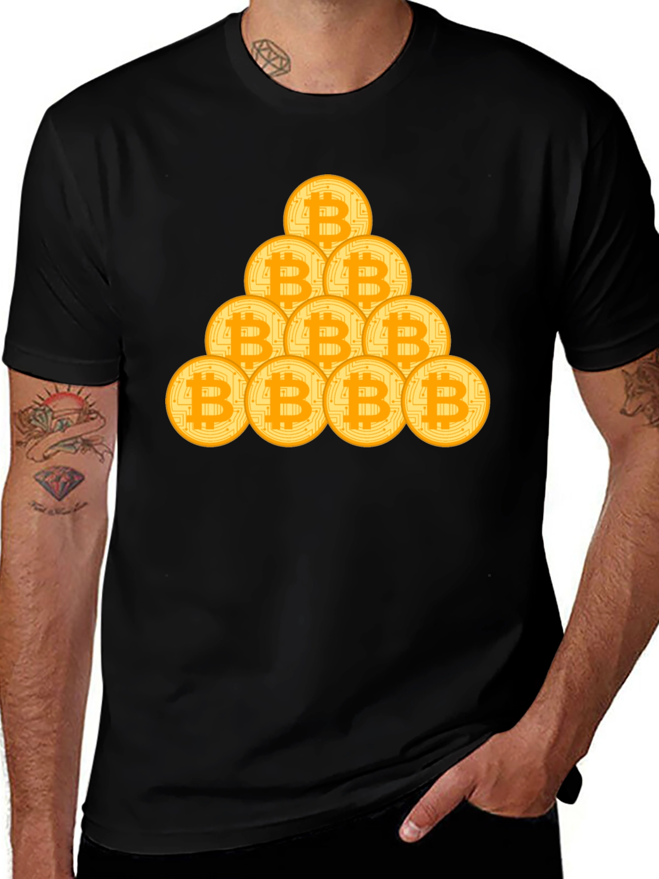 Bitcoin Stack Graphic Tee - Crypto Fan T-Shirt