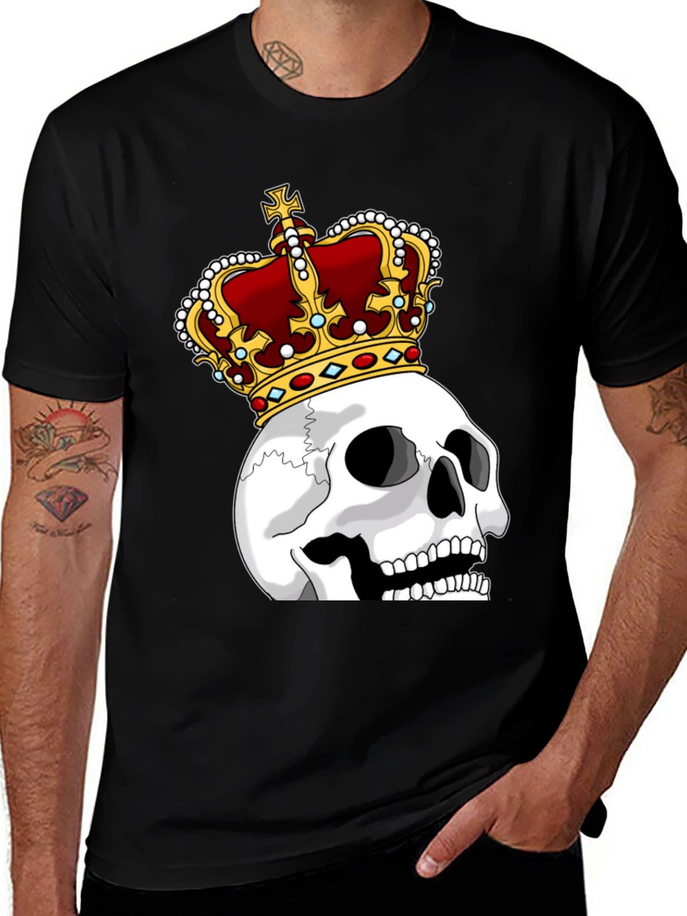 Variant 18 of Skull King Graphic Tee - Black Cotton T-Shirt