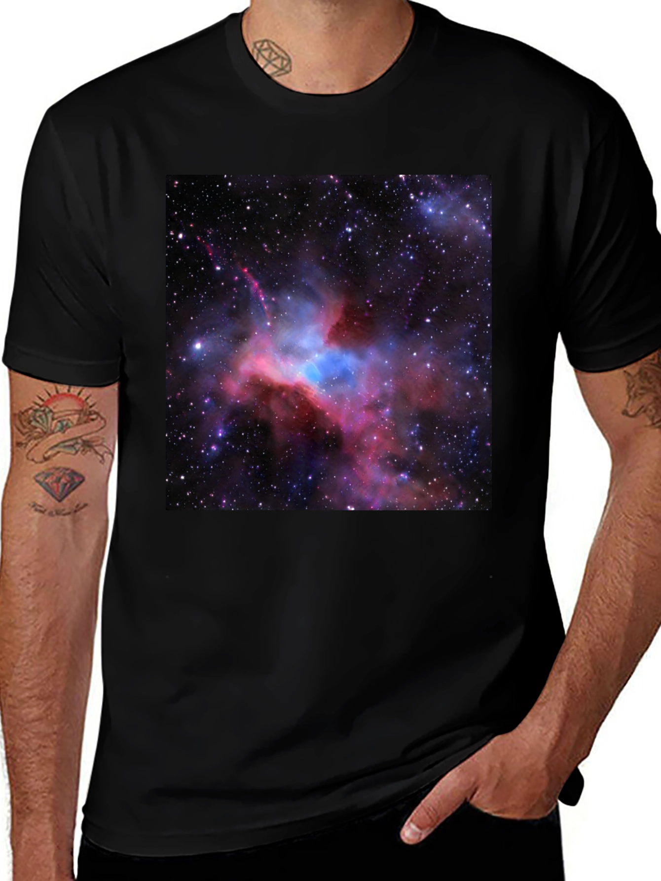 Variant 20 of Nebula Graphic Print Black T-Shirt