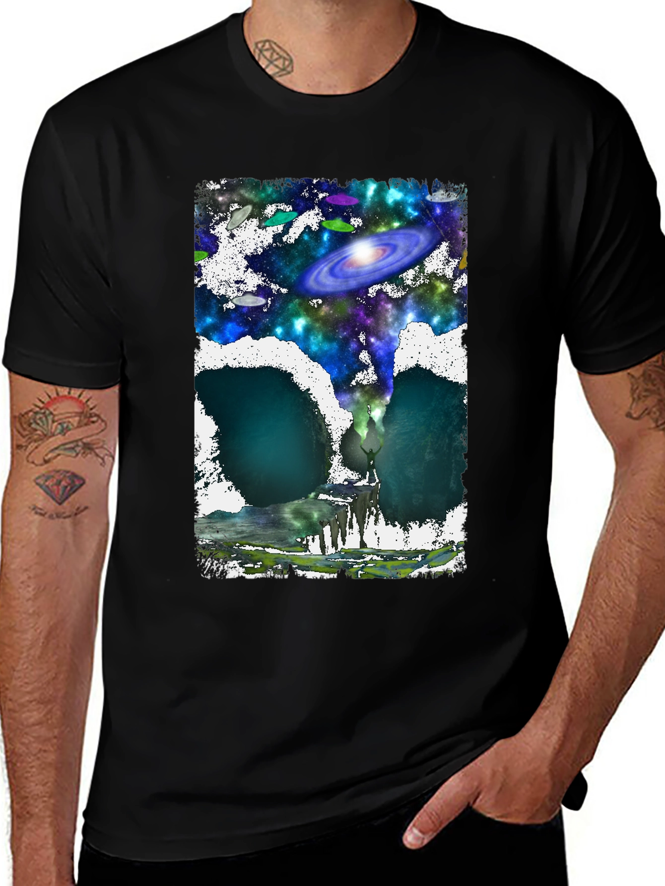 Variant 13 of Galaxy Skull Graphic Print T-Shirt