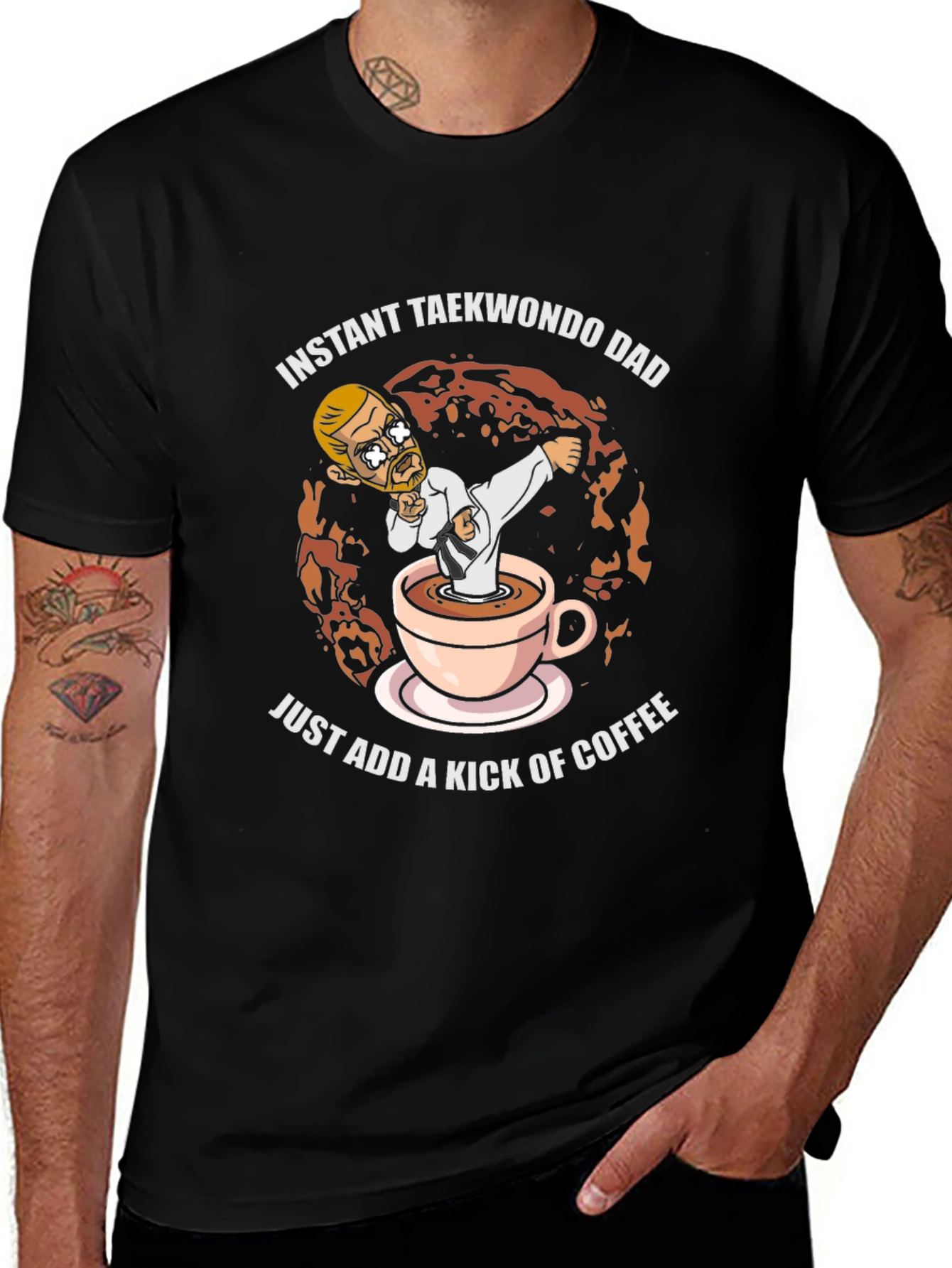 Variant 8 of Instant Taekwondo Dad Coffee Kick T-Shirt