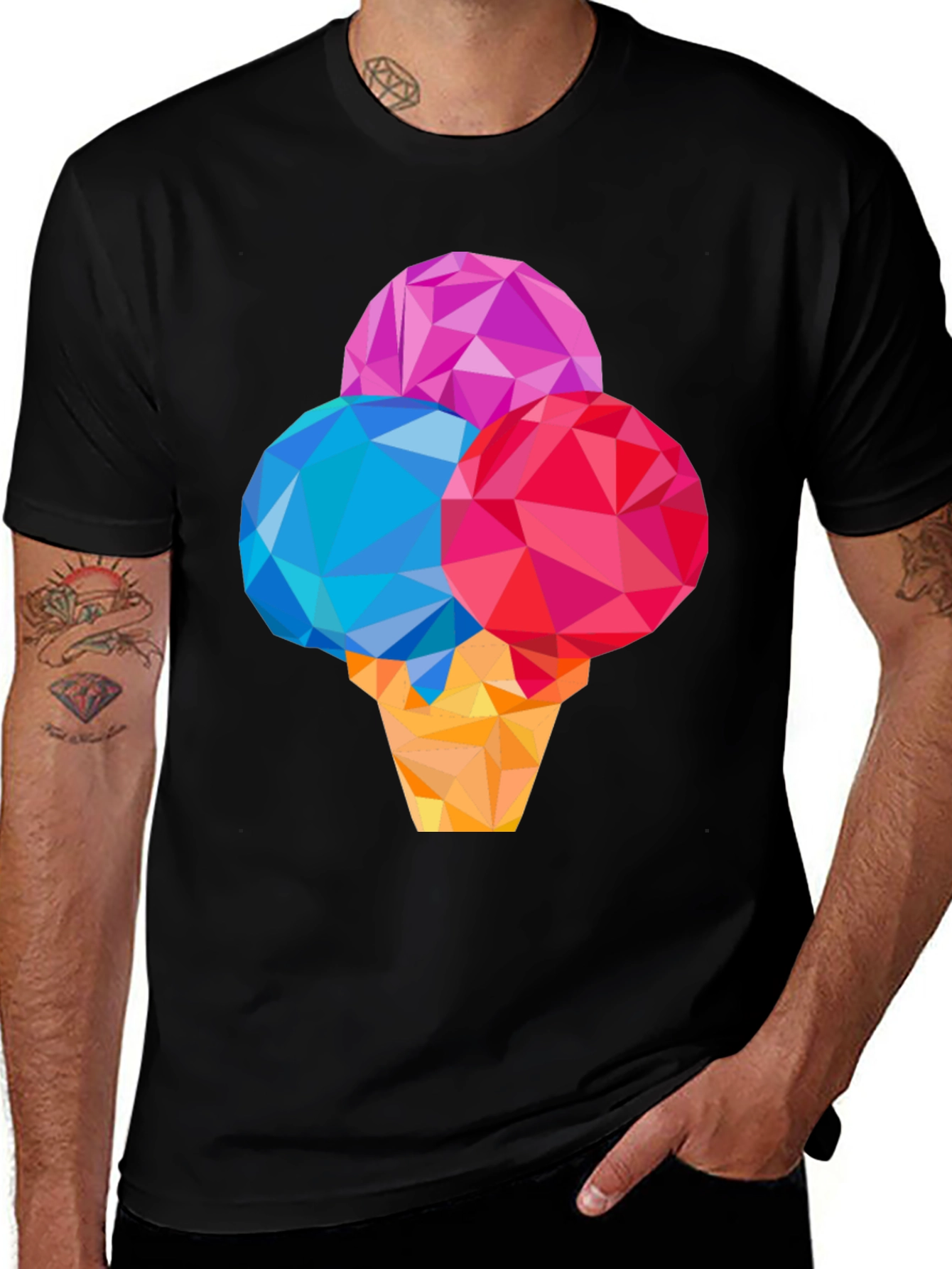 Variant 14 of Geometric Ice Cream Graphic T-Shirt