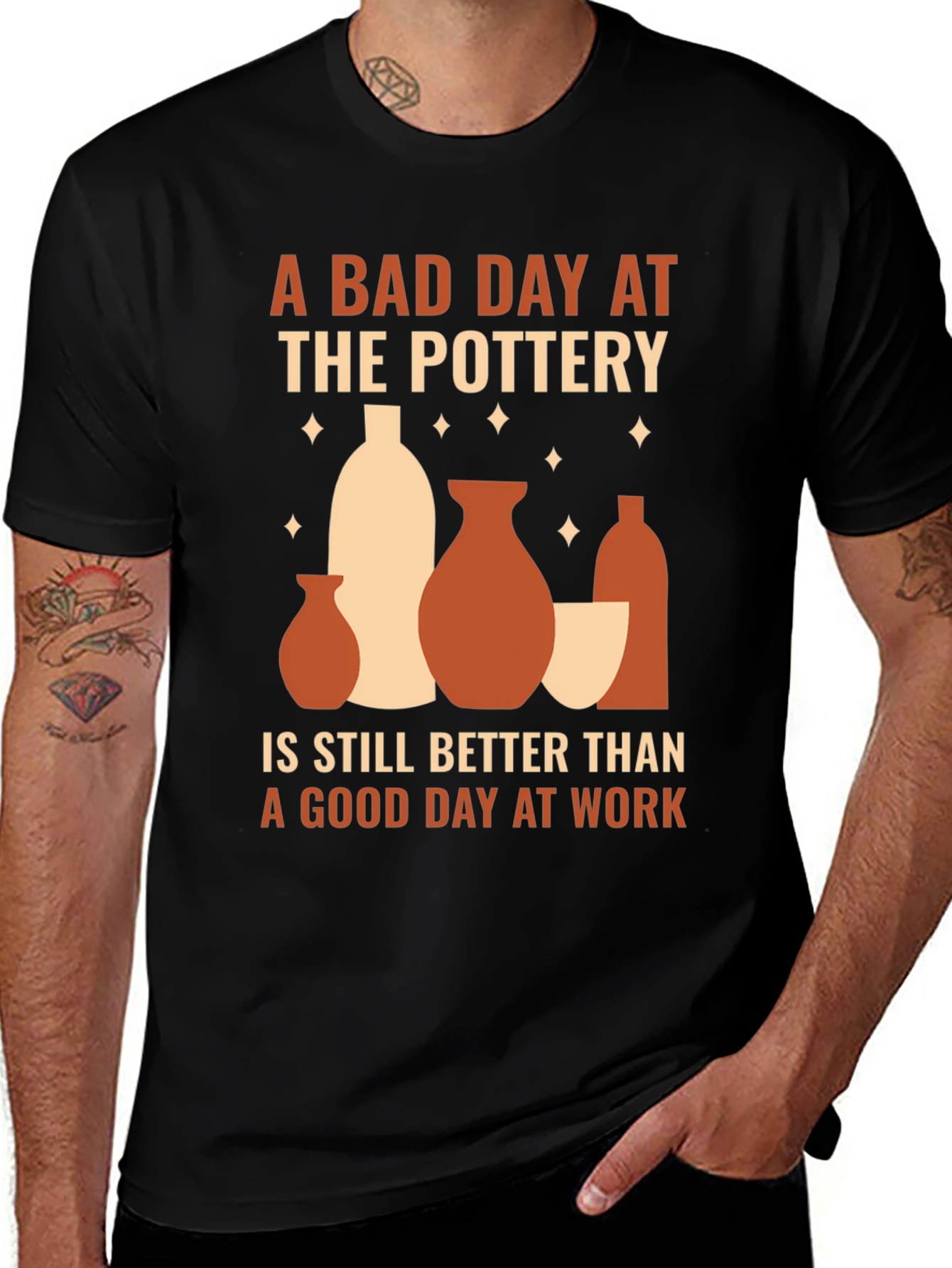 Variant 24 of Pottery Lover T-Shirt, Bad Day Pottery Better Than Work