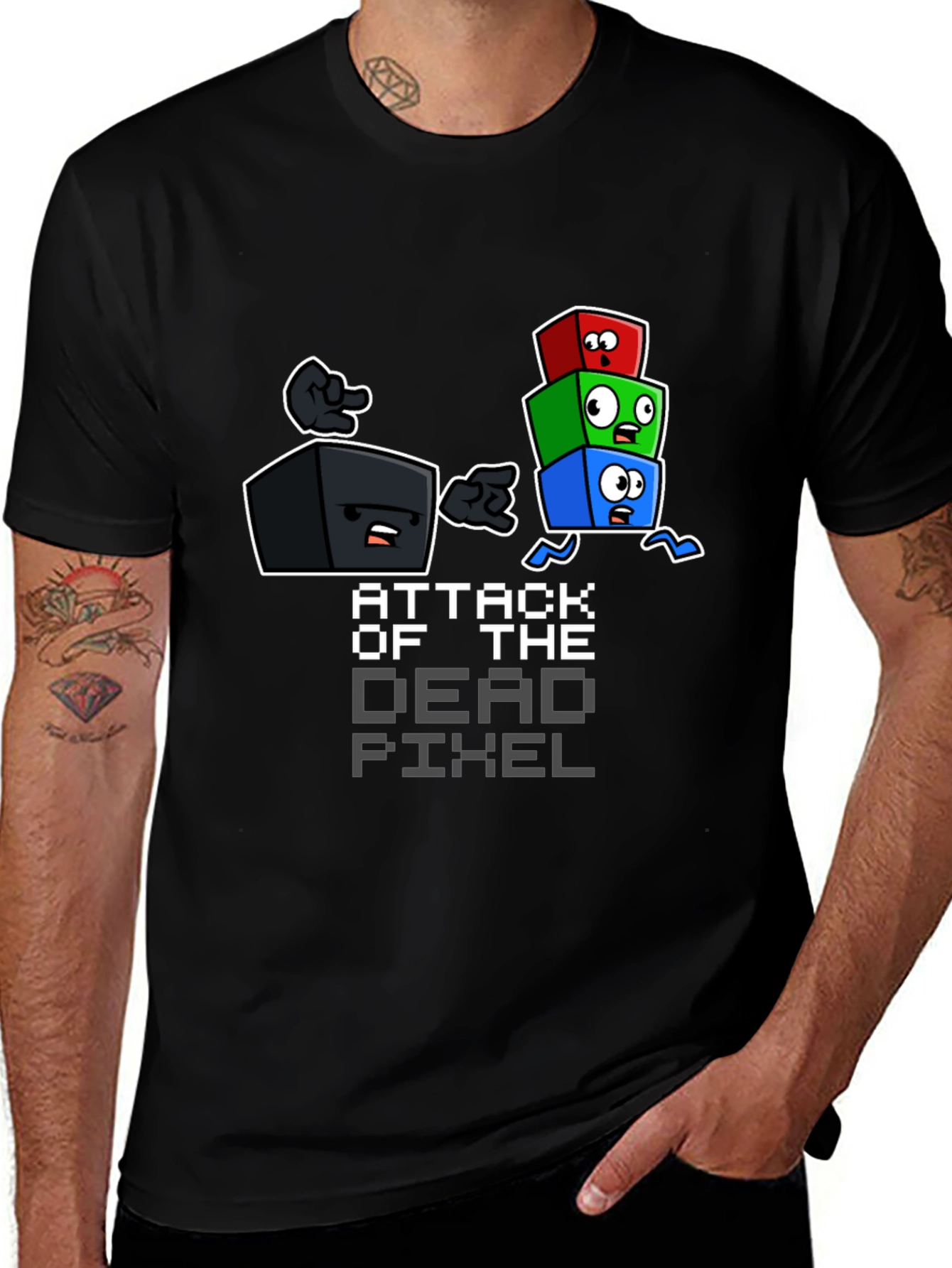 Variant 30 of Attack of the Dead Pixel Funny Graphic Tee