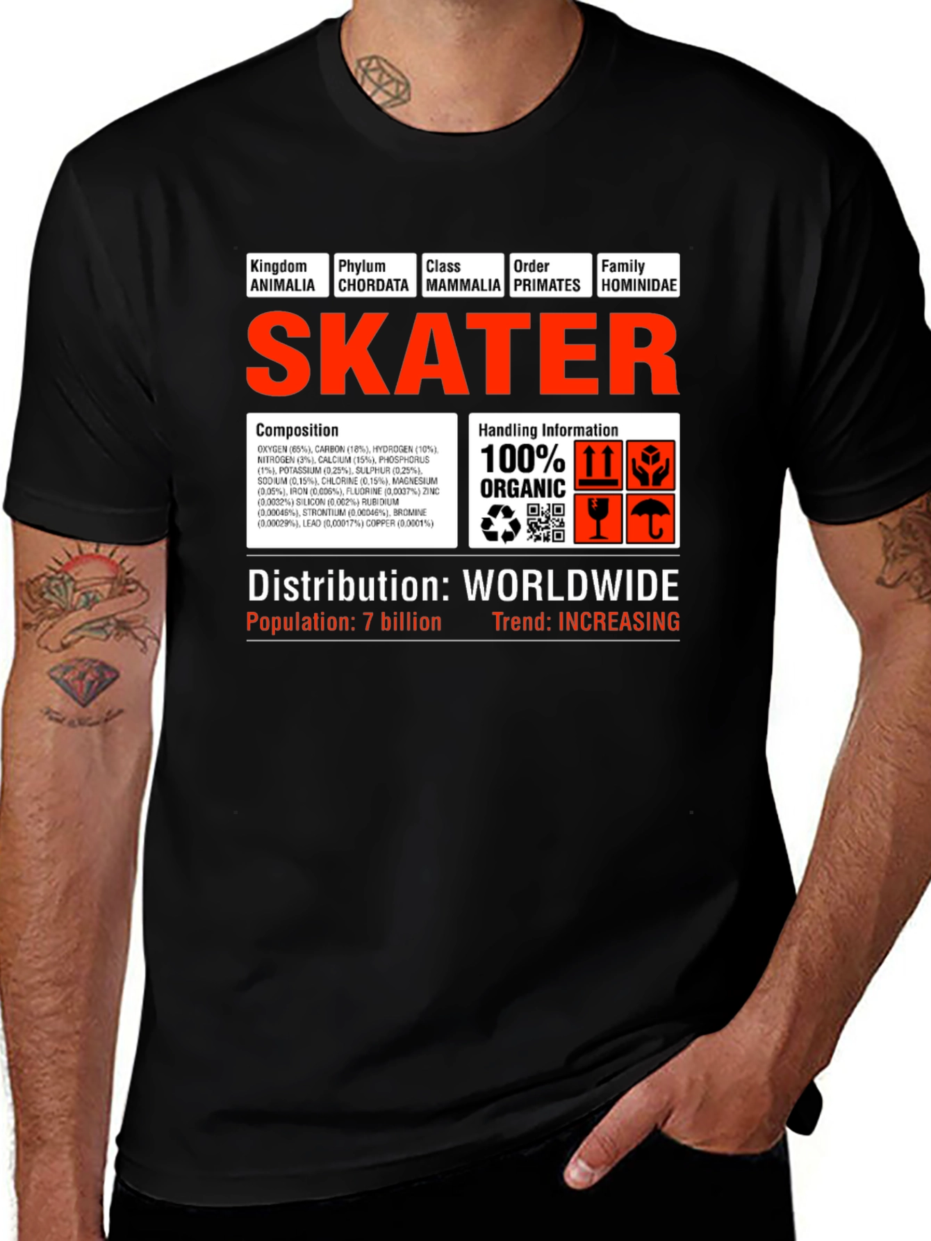 Variant 6 of Skater Graphic T-Shirt - Organic Composition Design