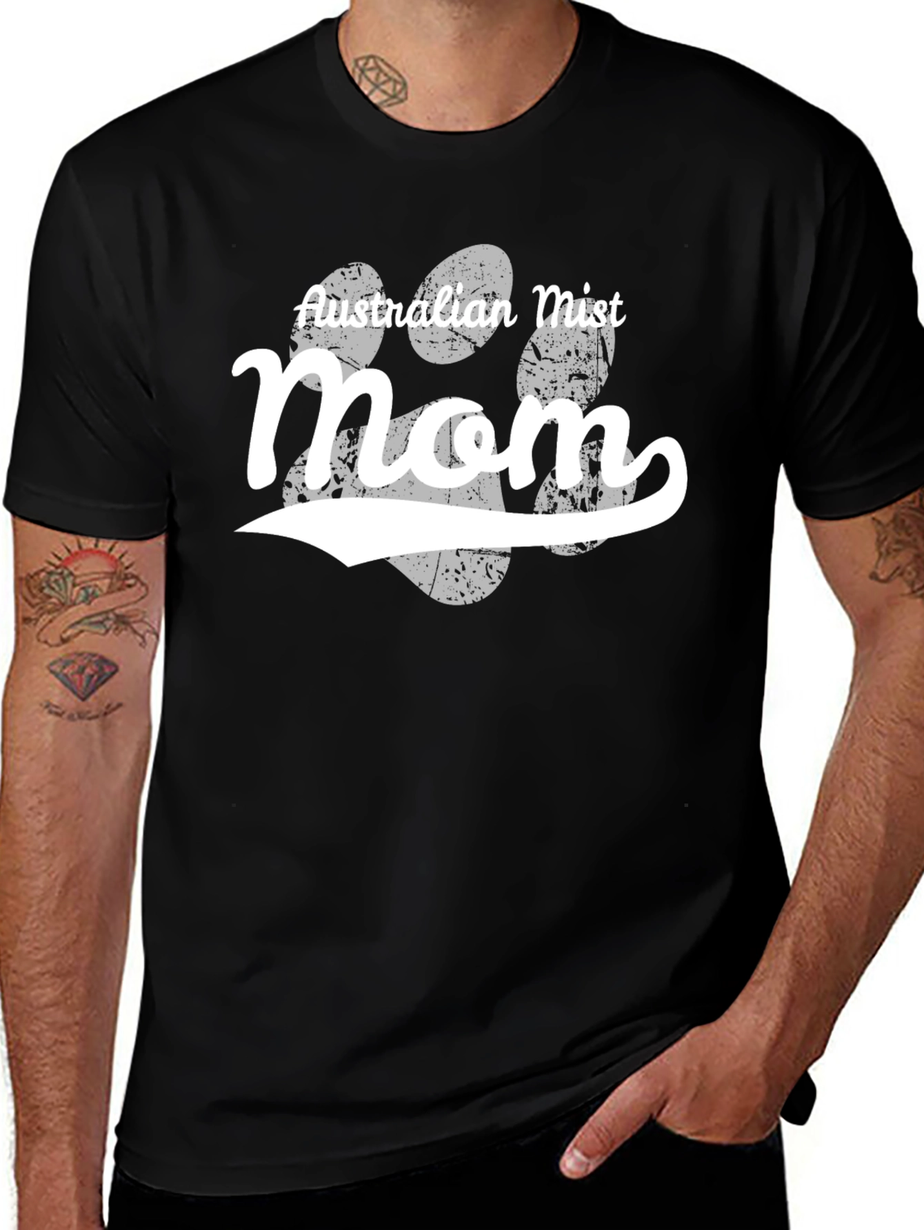 Variant 4 of Australian Mist Mom Paw Print T-Shirt