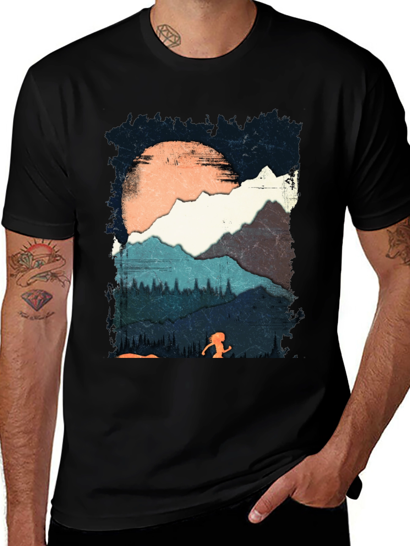 Variant 23 of Mountain Runner Graphic Tee - Black