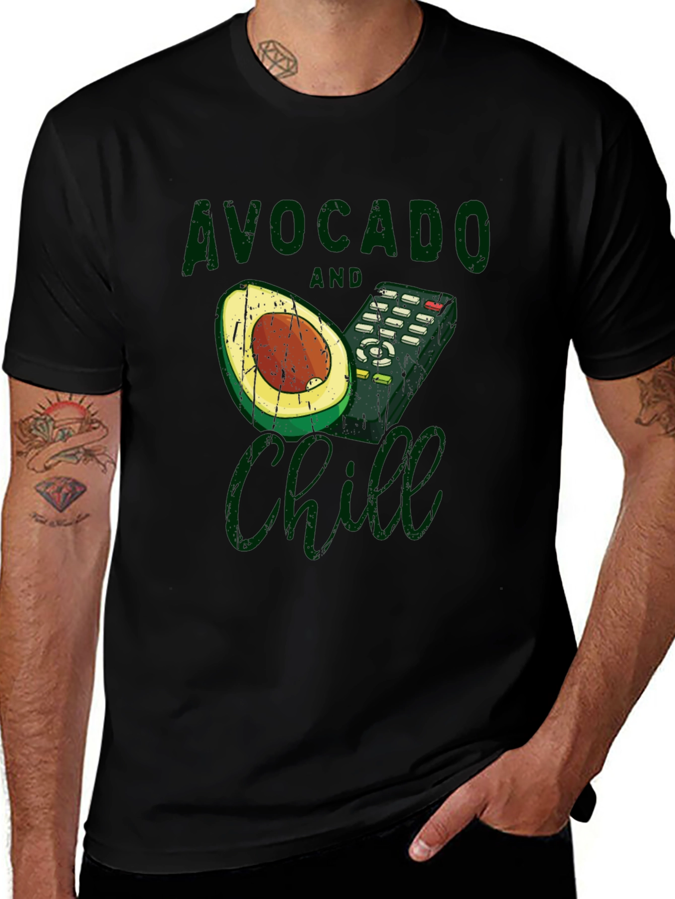 Variant 22 of Avocado and Chill Graphic T-Shirt - Funny Relax Tee