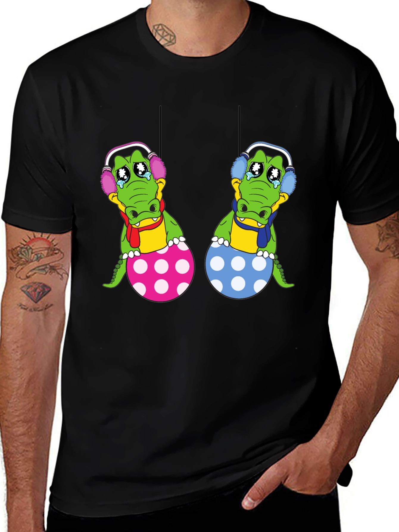 Variant 5 of Crying Gator Easter Egg Graphic Tee