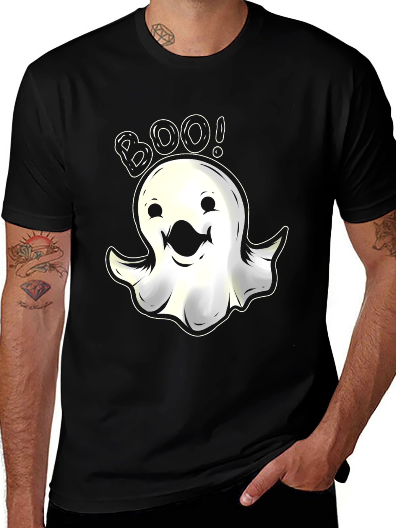 Boo! Ghost Graphic T-Shirt - Halloween Fun