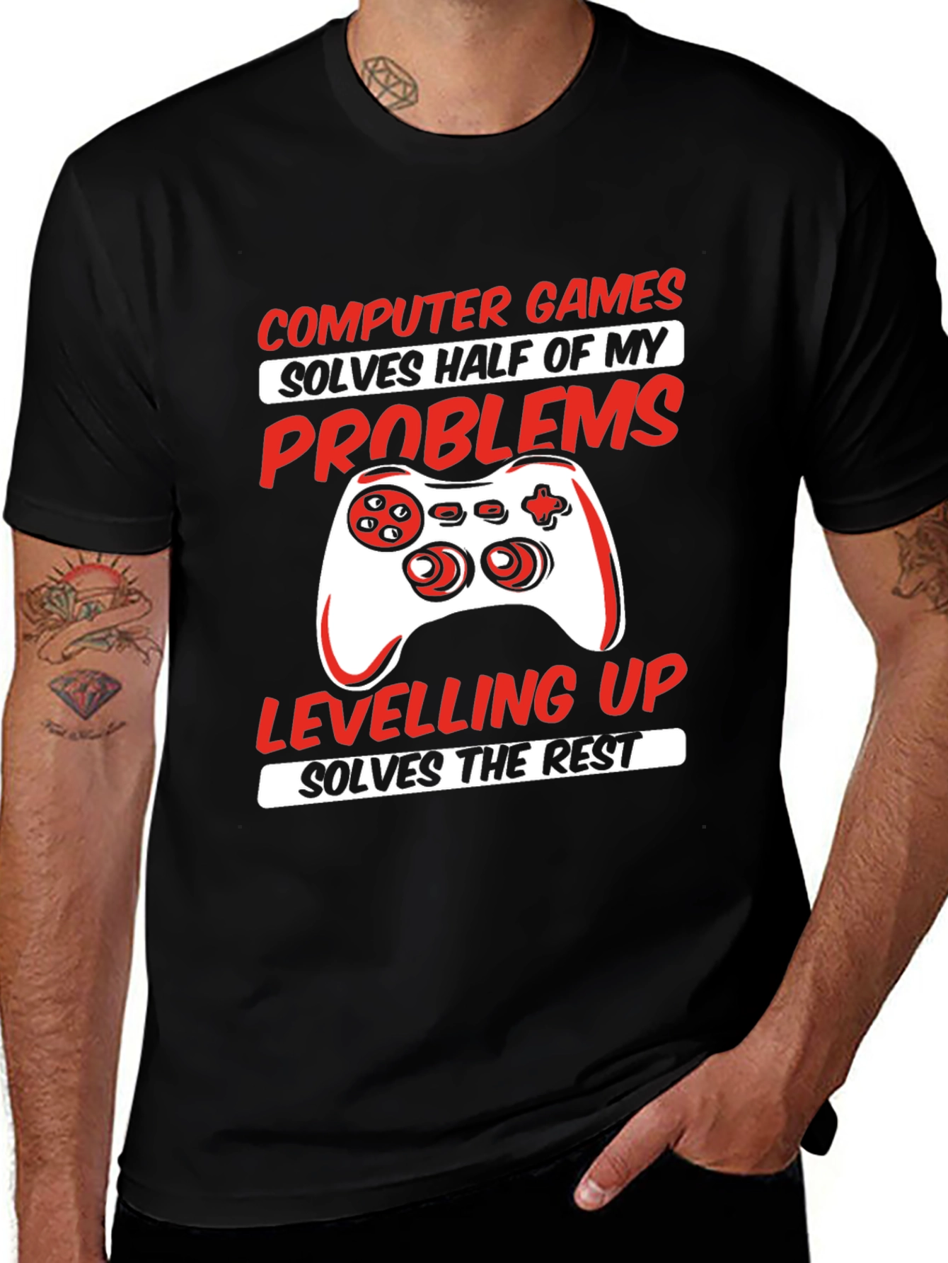 Variant 2 of Computer Games Solve My Problems Funny Gamer T-Shirt
